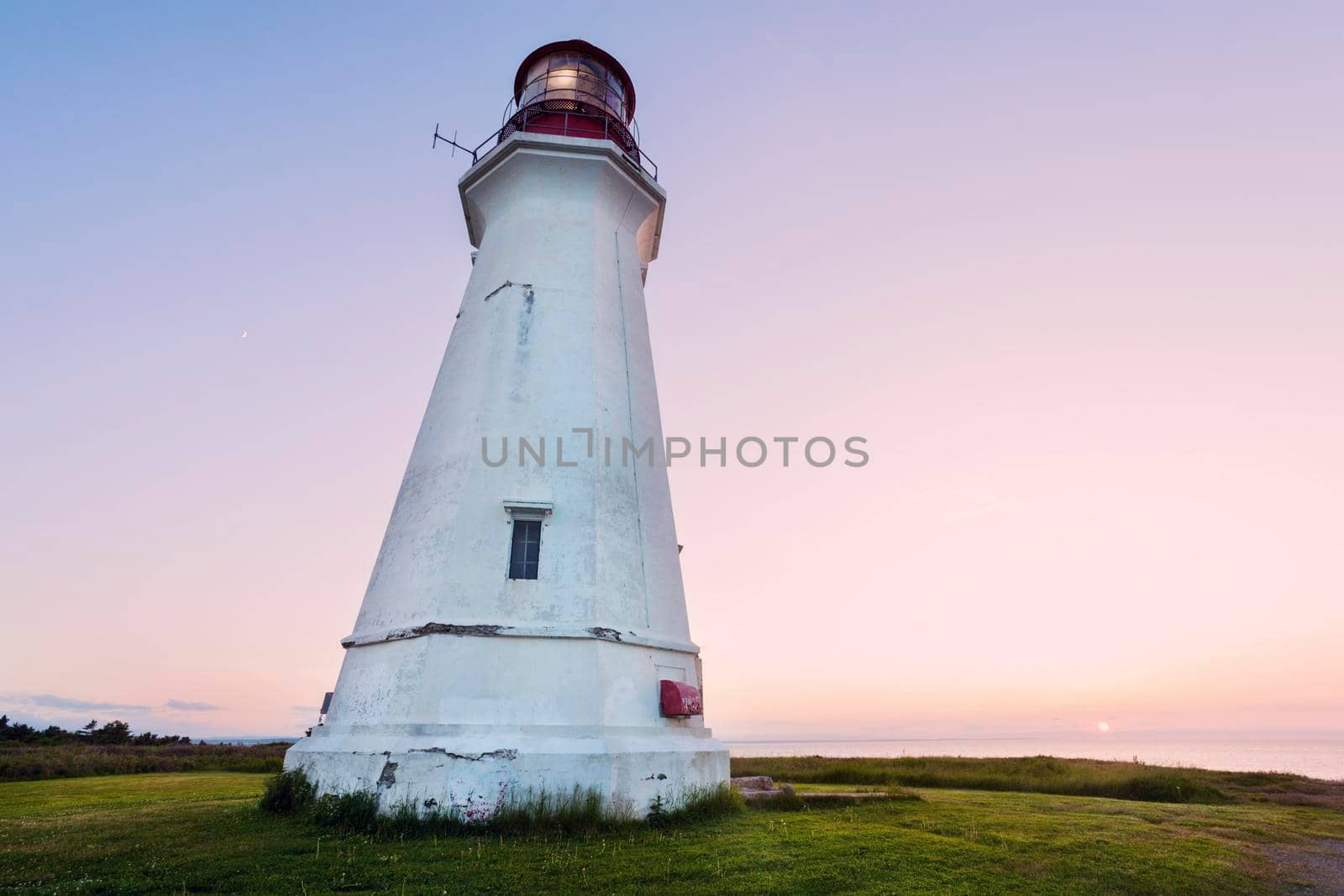 Low Point Lighthouse in Nova Scotia. Nova Scotia, Canada.