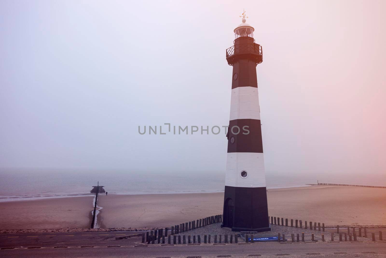 Lighthouse of Breskens in Netherlands. Breskens, Zeeland, Netherlands.