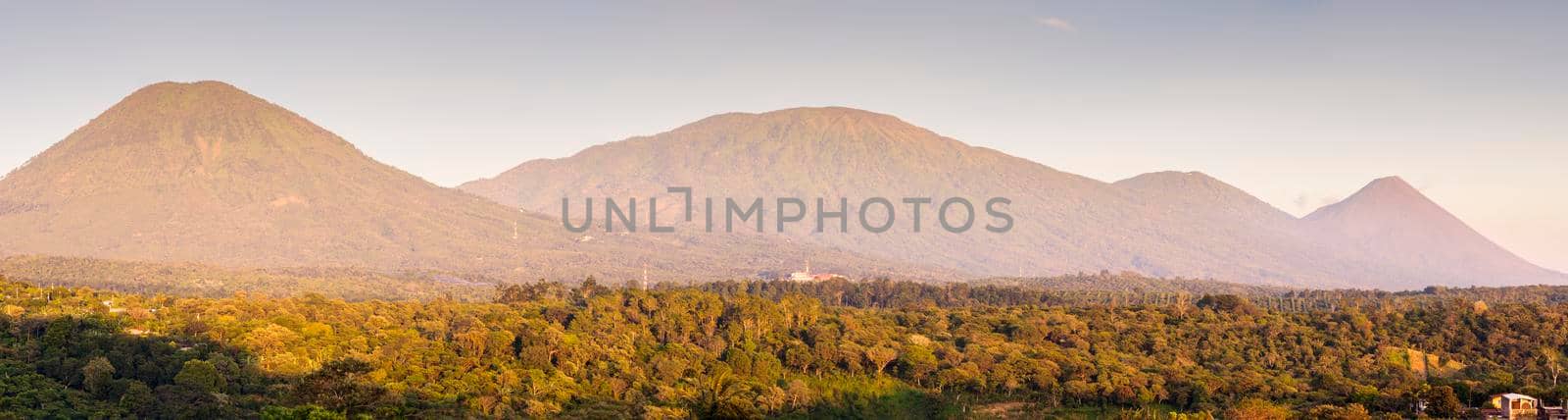 Volcanos of Cerro Verde National Park seen from Juayua by benkrut