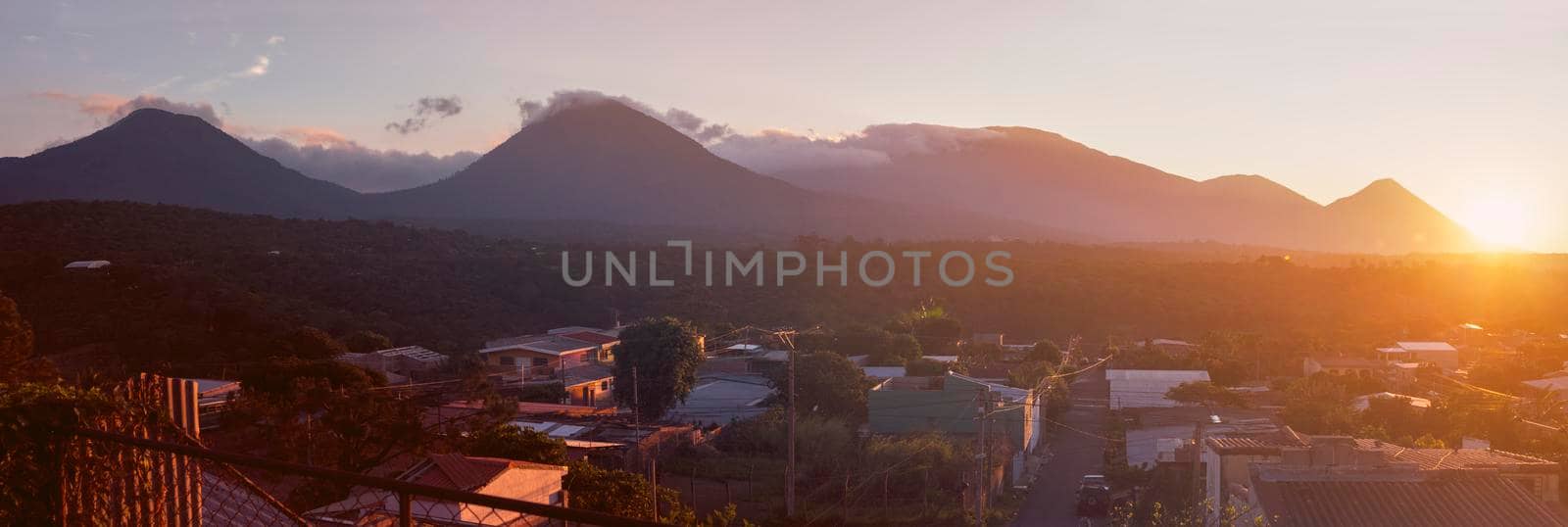 Volcanos of Cerro Verde National Park seen from Juayua by benkrut
