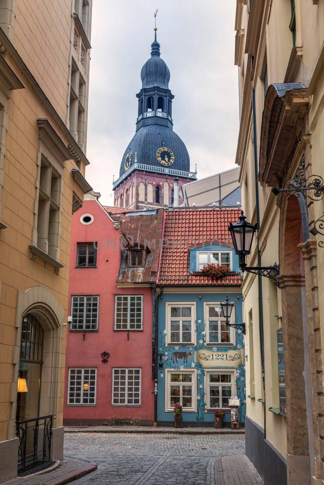 Riga Cathedral and old town houses. Riga, Latvia.