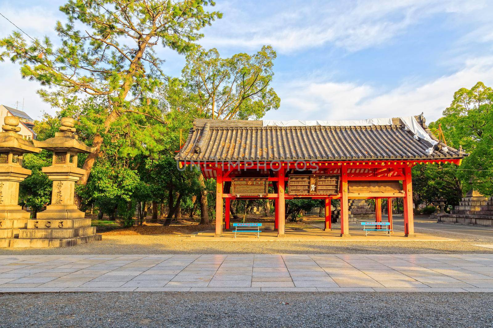 Osaka, Japan - 21 Nov 2018 - Sumiyoshi Grand Shrine or Sumiyoshi Taisha in Osaka City, Kansai, Osaka, Japan.