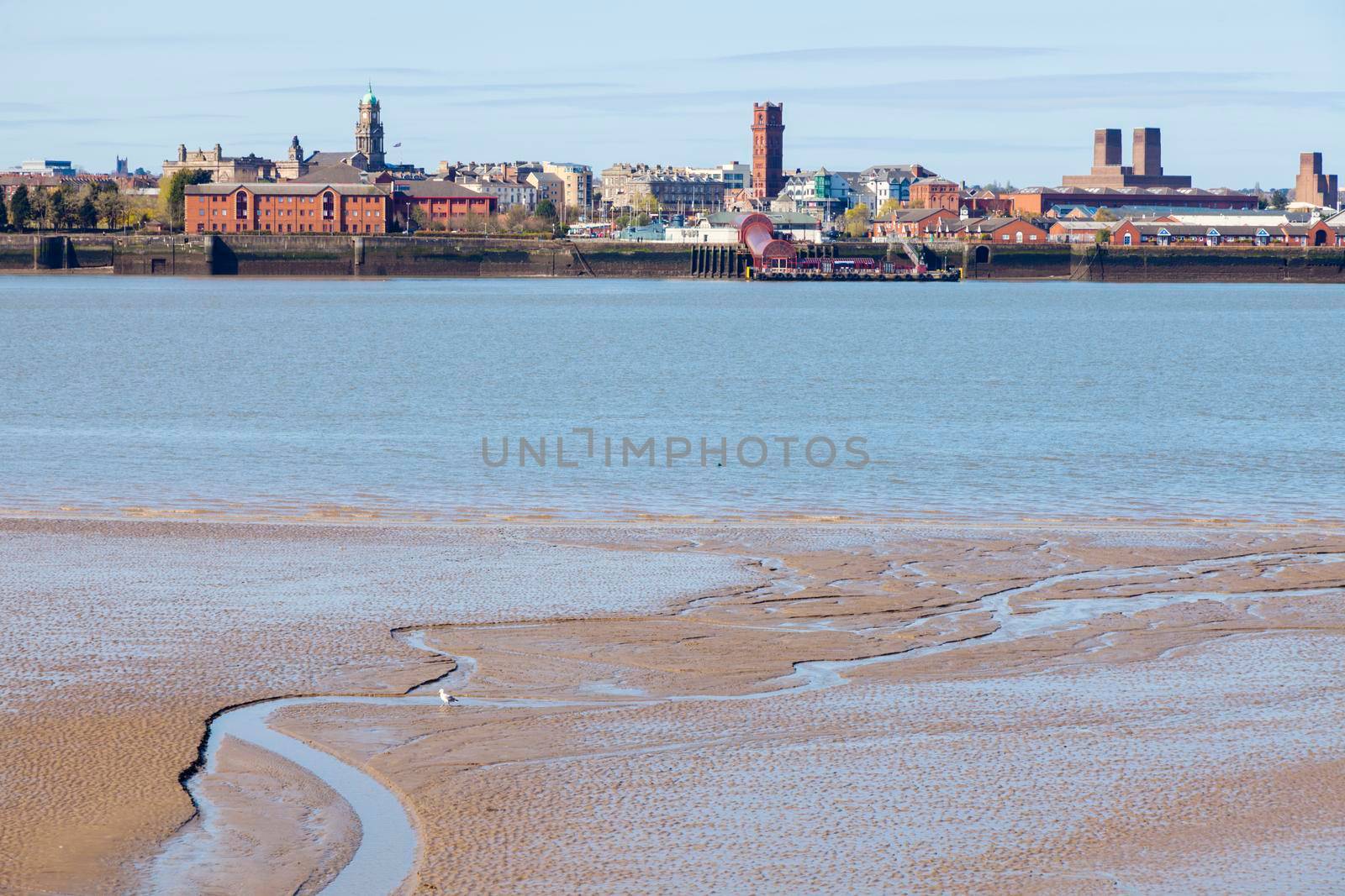 Birkenhead seen from Liverpool. Liverpool, North West England, Poland.
