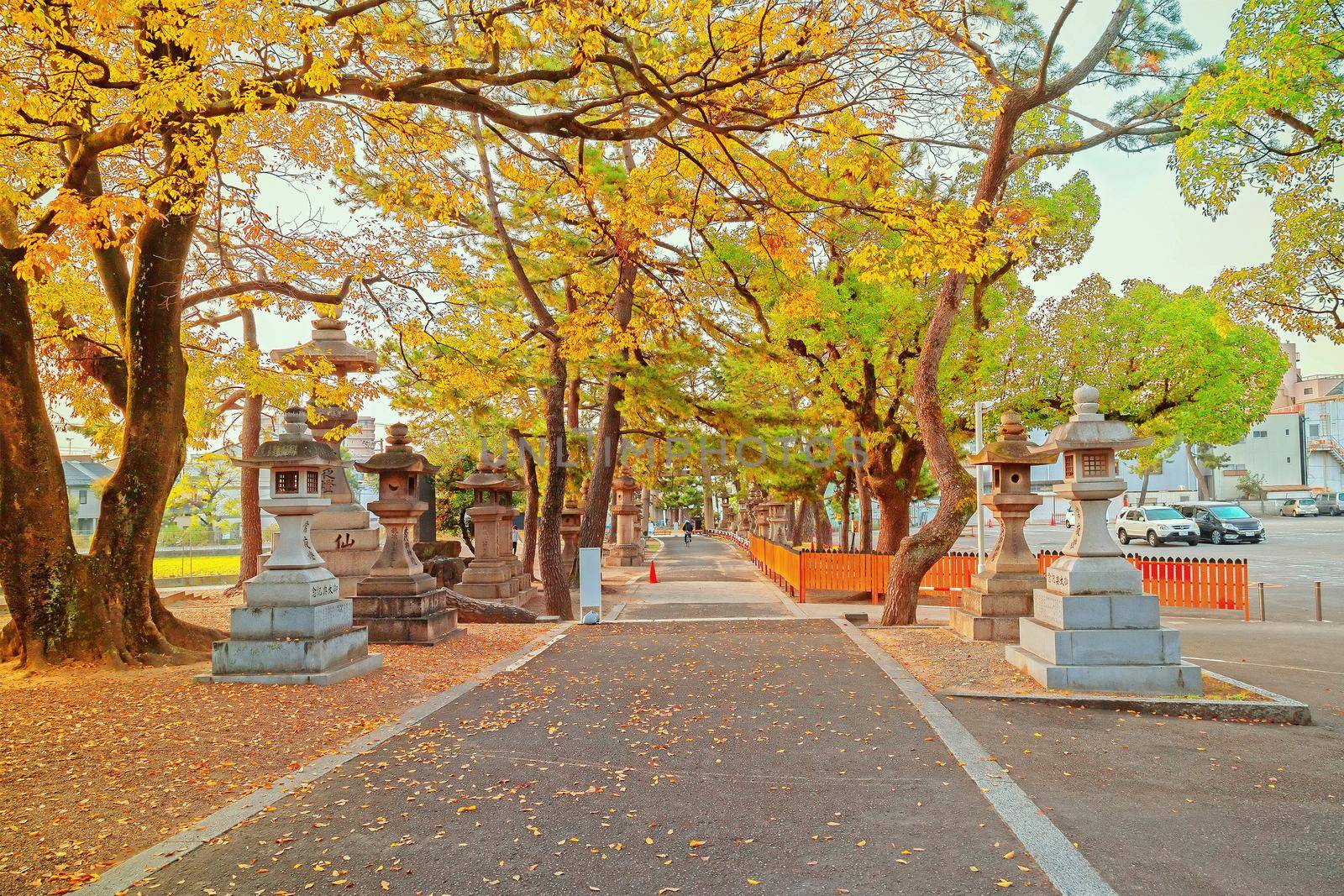 Osaka, Japan - 21 Nov 2018 - Sumiyoshi Grand Shrine or Sumiyoshi Taisha in Osaka City, Kansai, Osaka, Japan.