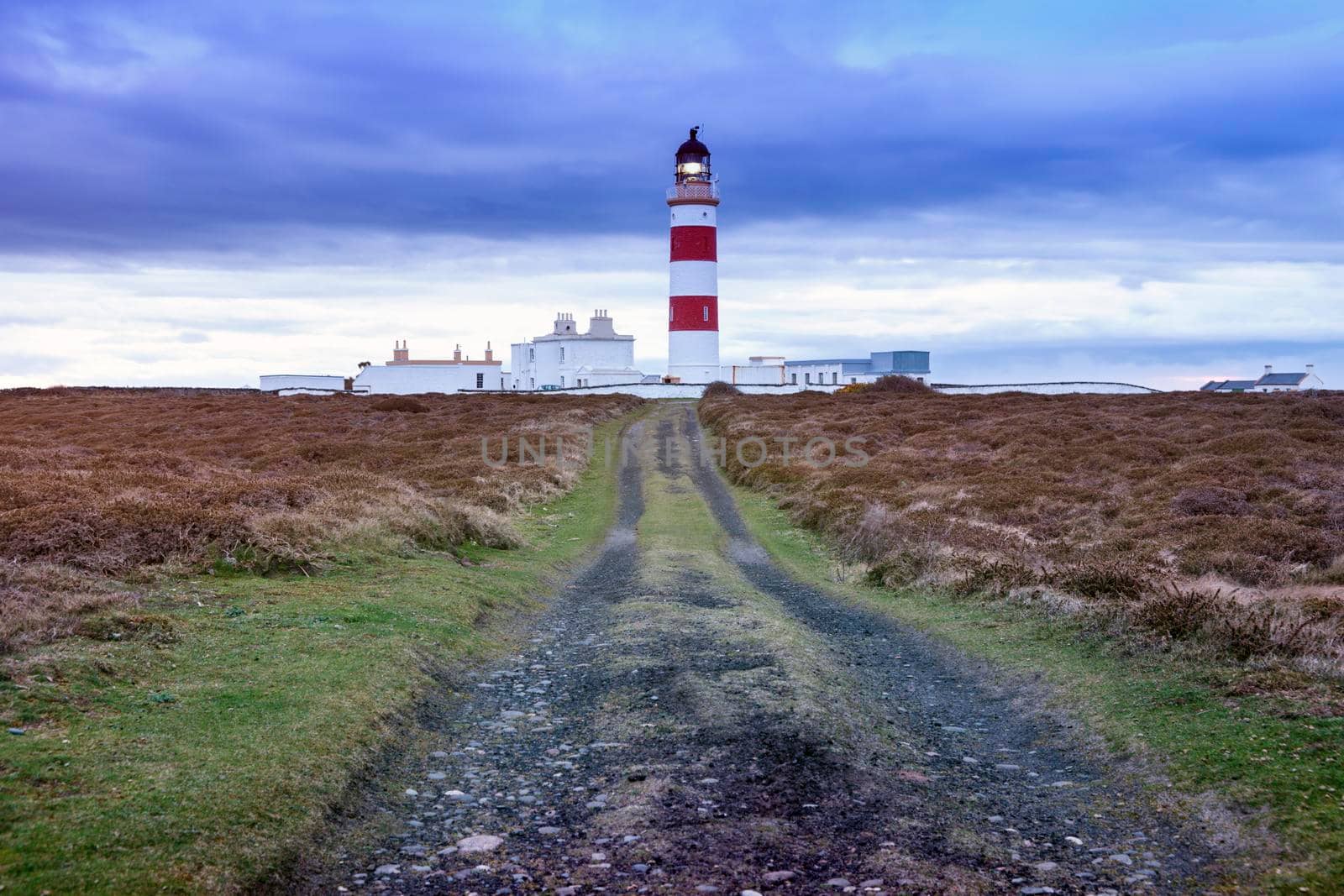 Point of Ayre Lighthouse on the Isle of Man. Douglas, Isle of Man.