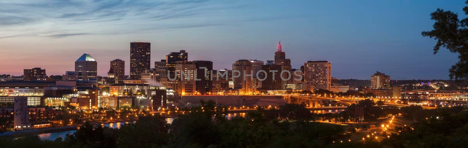 Panoramic view of St. Paul. St. Paul, Minnesota, USA.