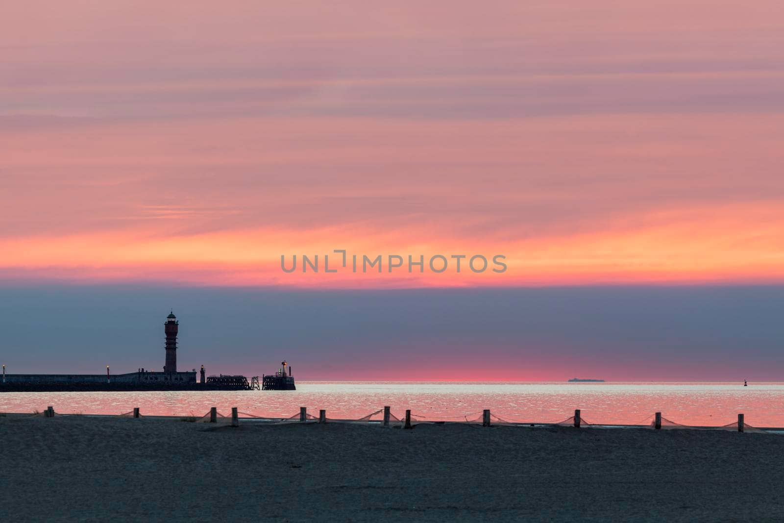 Feu de Saint Pol Lighthouse in Dunkirk. Dunkirk, Hauts-de-France, France.