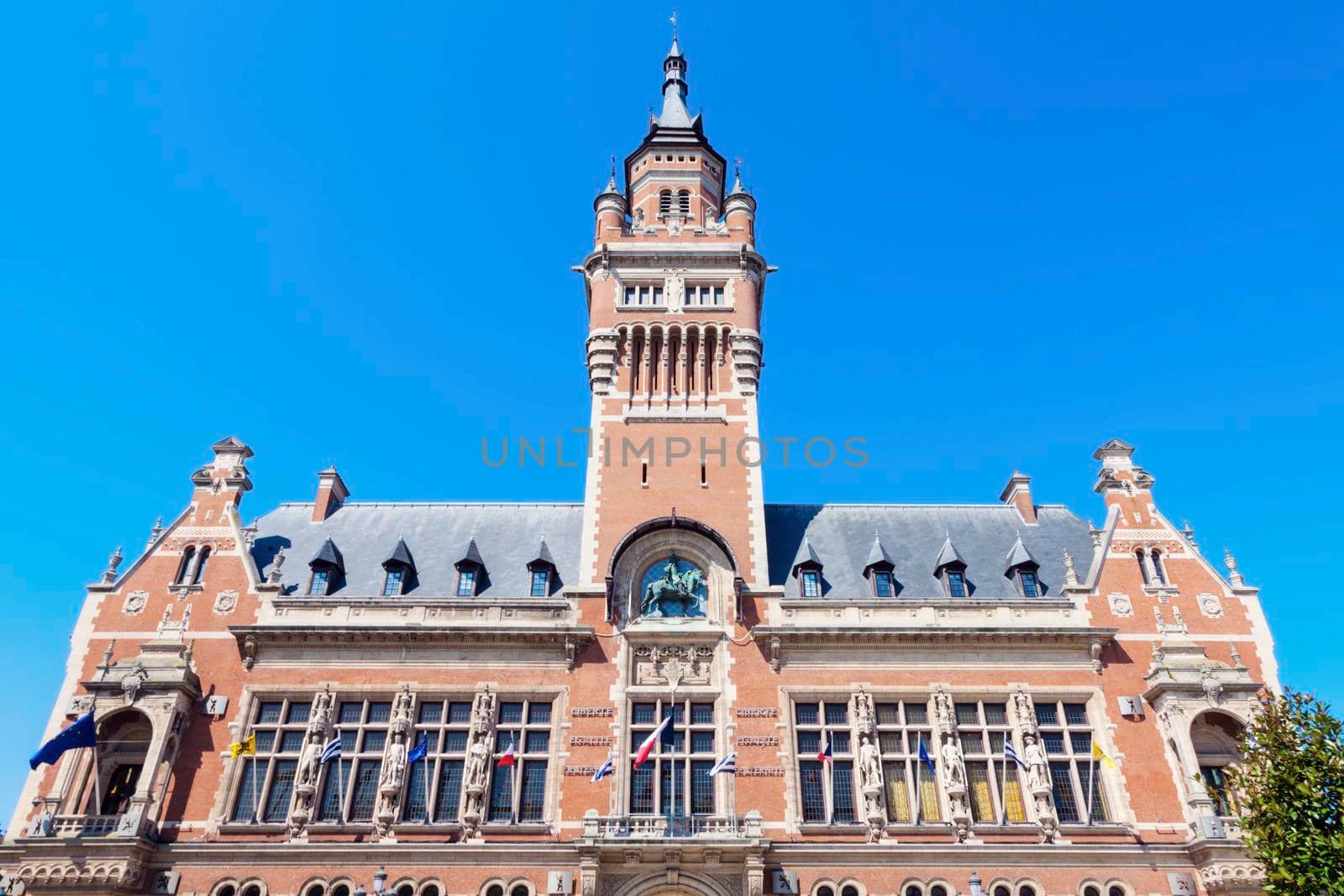 Dunkirk City Hall. Dunkirk, Hauts-de-France, France.