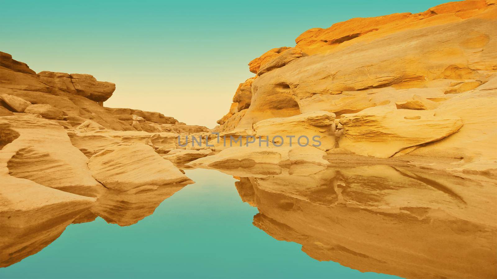 Landscape view of Sam Pan Bok in Ubon Ratchathani, Thailand.