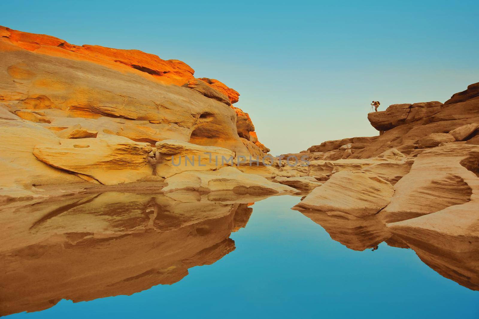 Landscape view of Sam Pan Bok in Ubon Ratchathani, Thailand.