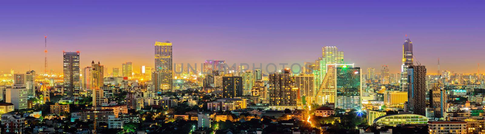 Cityscape Bangkok modern office buildings, condominium in Bangkok city downtown