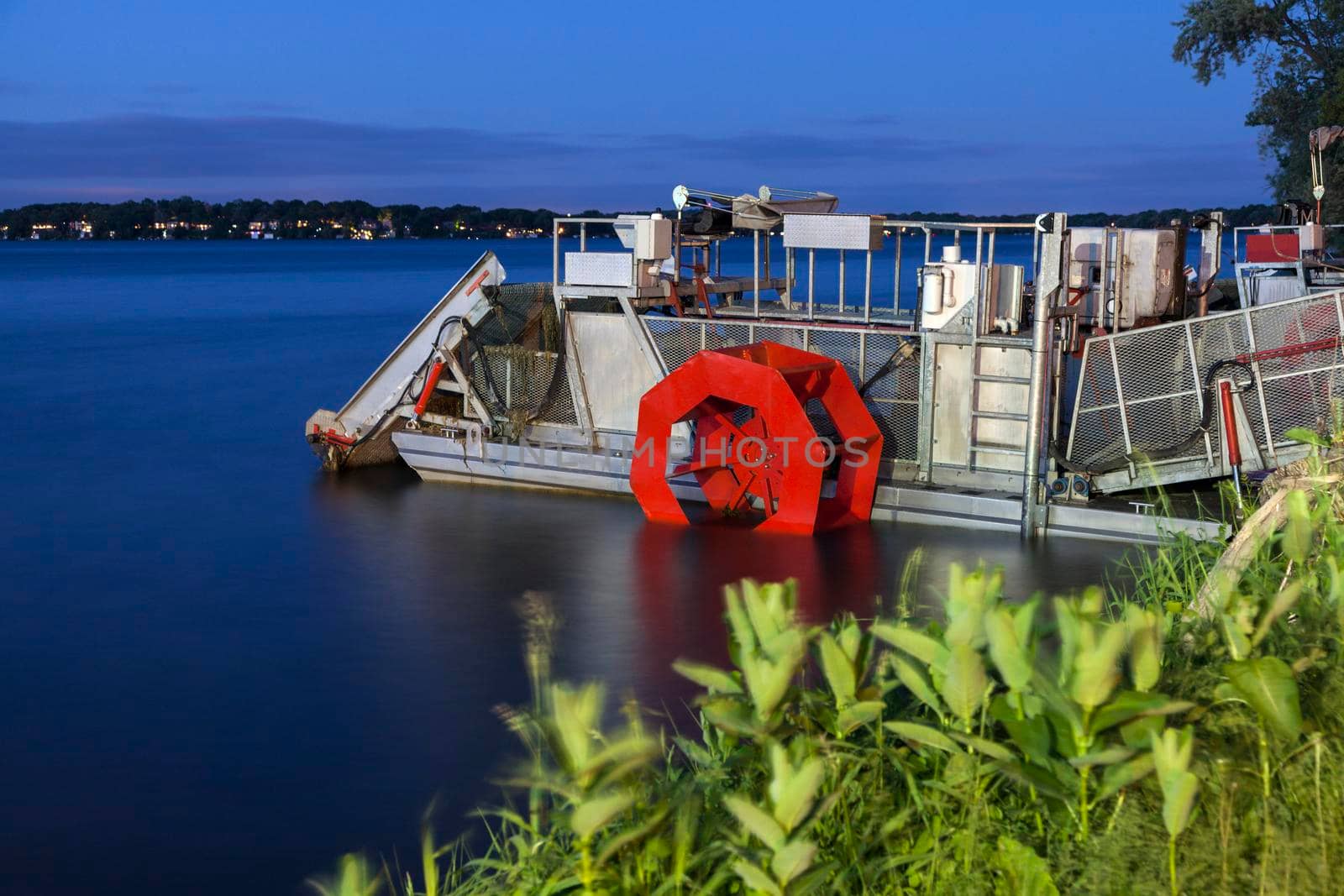 Boat on Lake Monona. Madison, Wisconsin, USA.