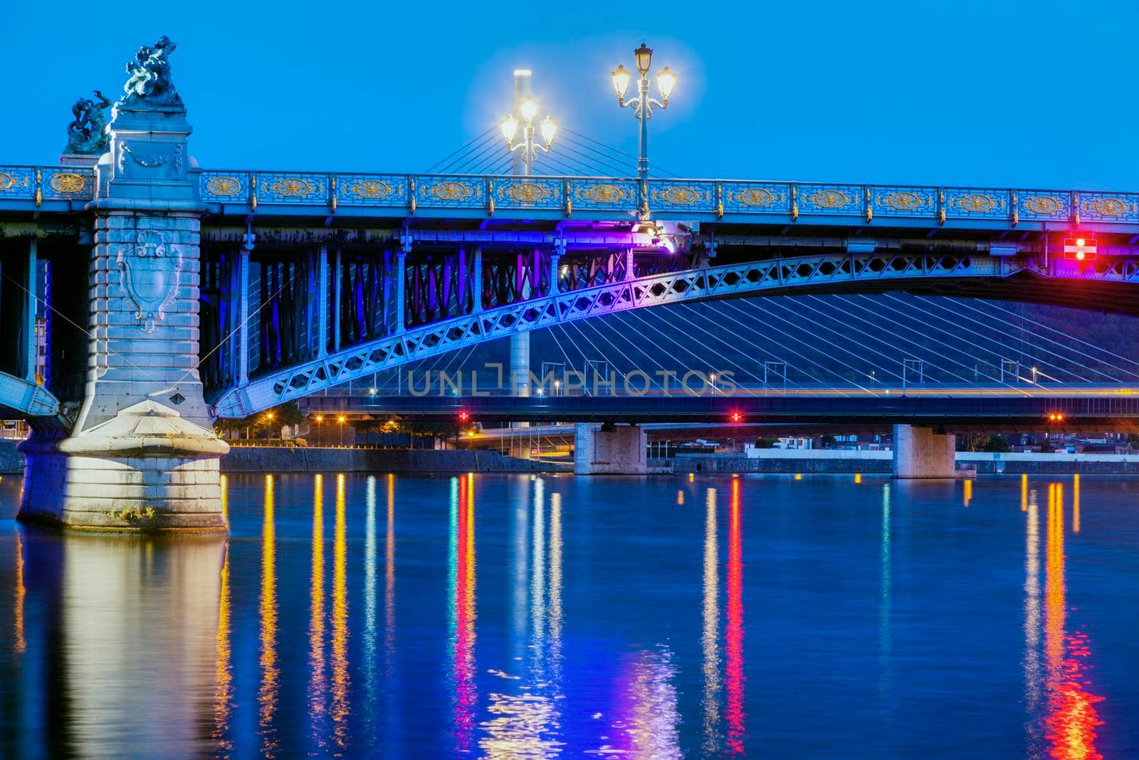 Fragnee Bridge in Liege. Liege, Wallonia, Belgium.
