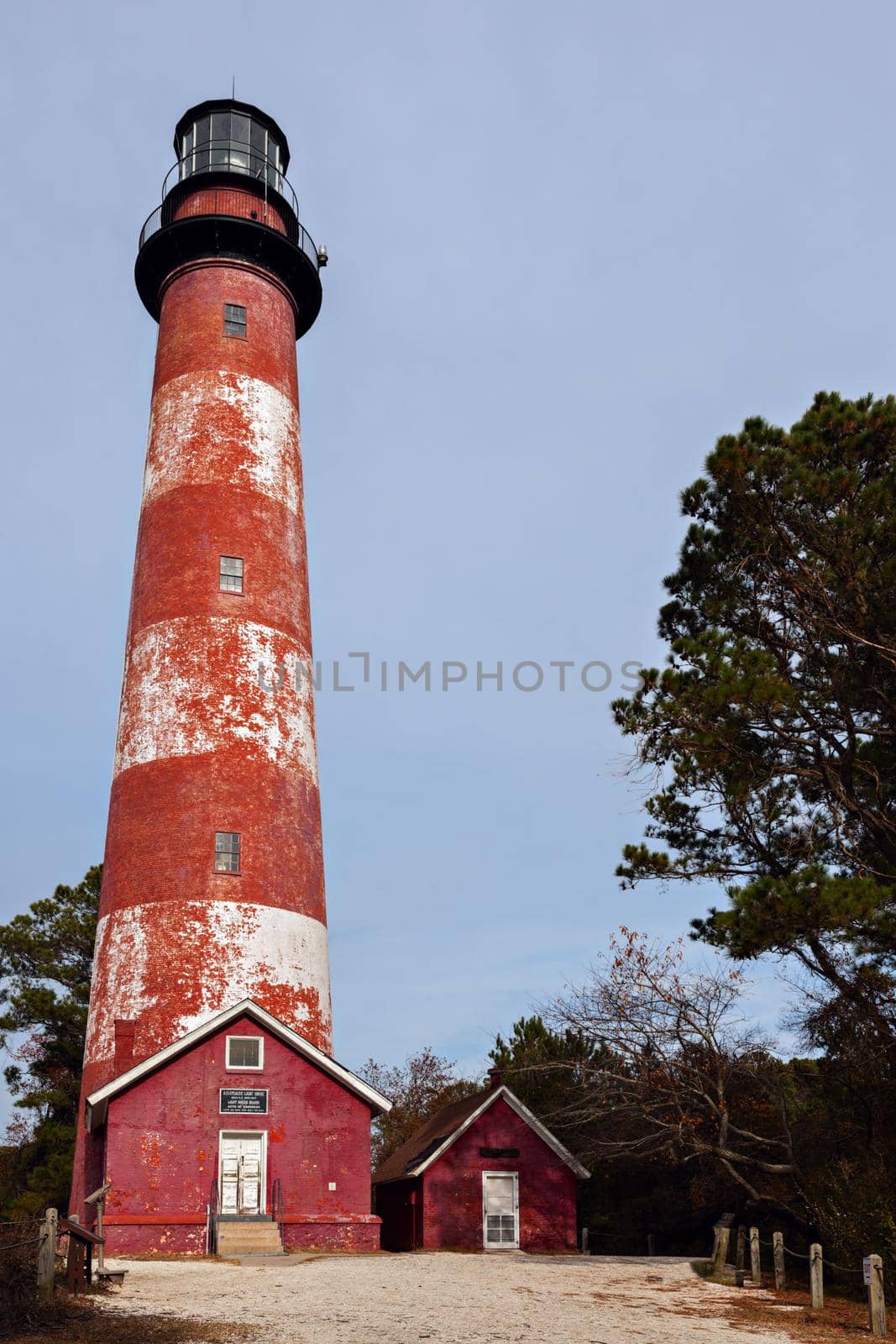 Assateague Lighthouse in Virginia. Chincoteague, Virginia, USA.