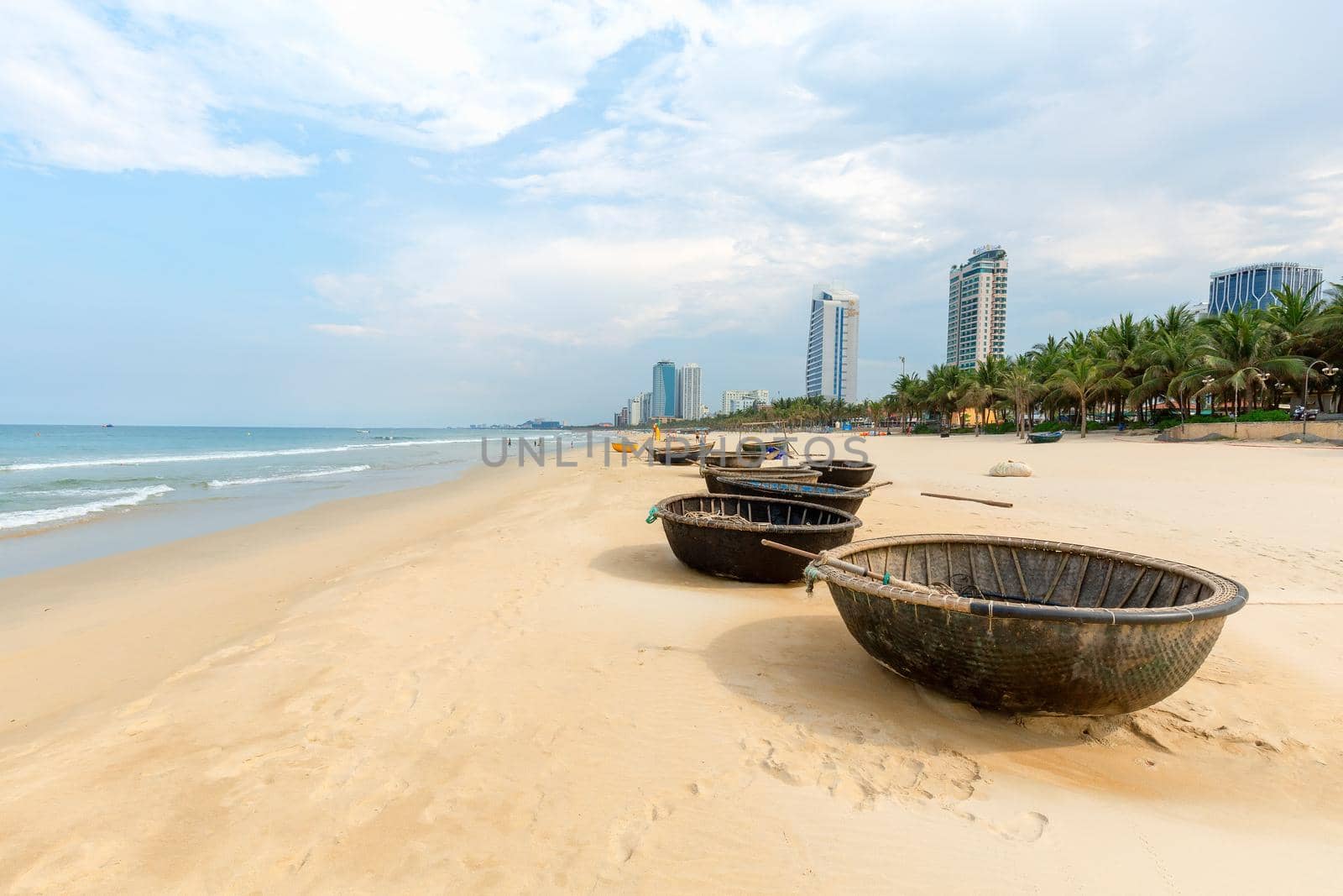 Danang, Vietnam: 9 May 2019 - My Khe beach is a beautiful beach in Danang city , Vietnam.