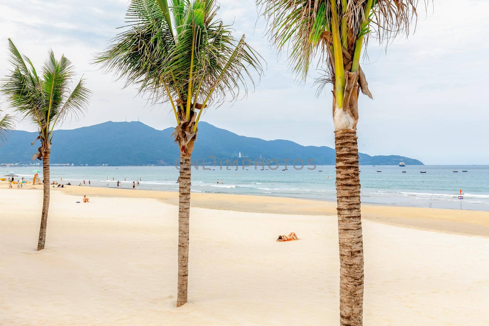 Danang, Vietnam: 9 May 2019 - My Khe beach is a beautiful beach in Danang city , Vietnam.