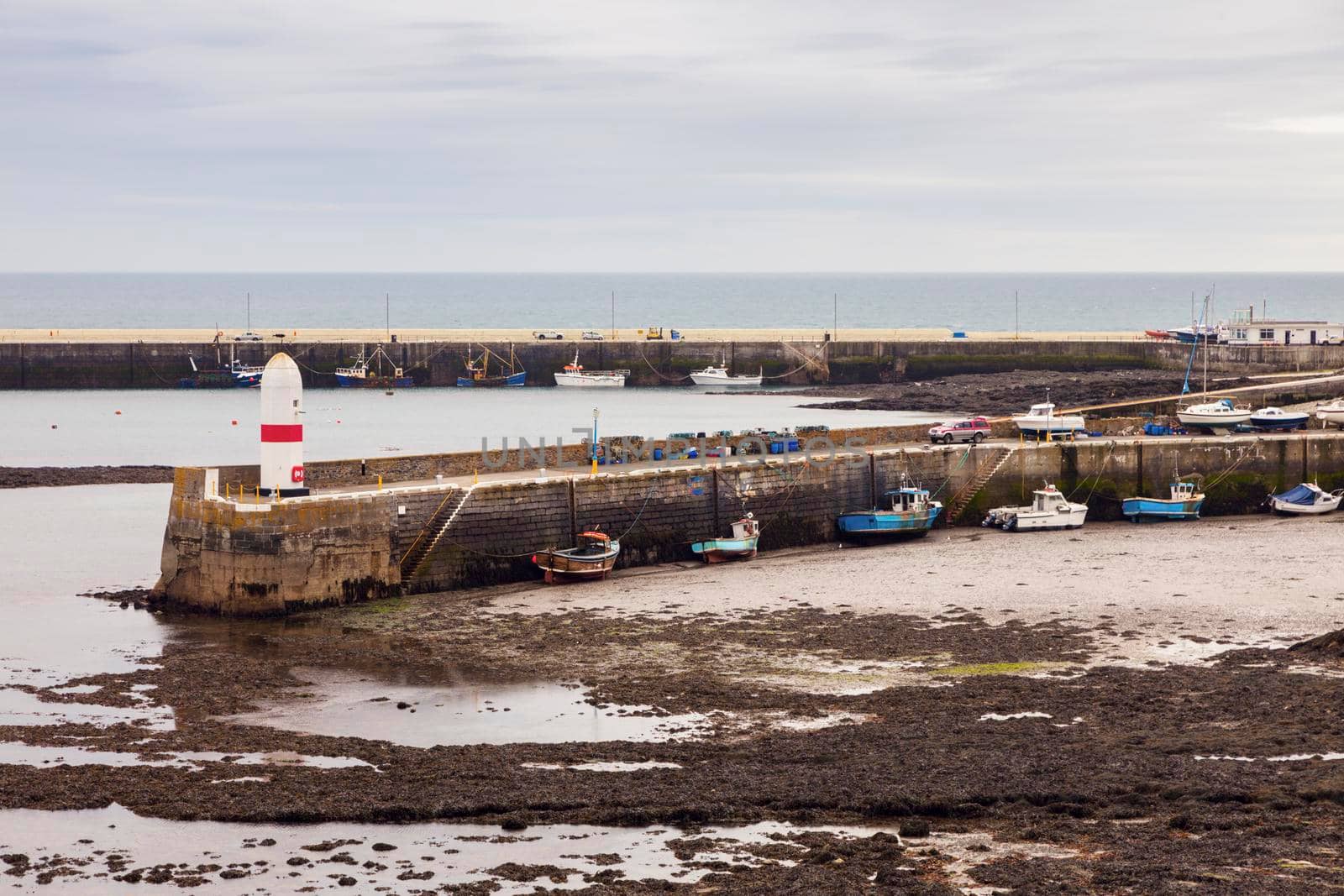 Lighthouse in Port St Mary on Isle of Man. Port St Mary, Isle of Man.