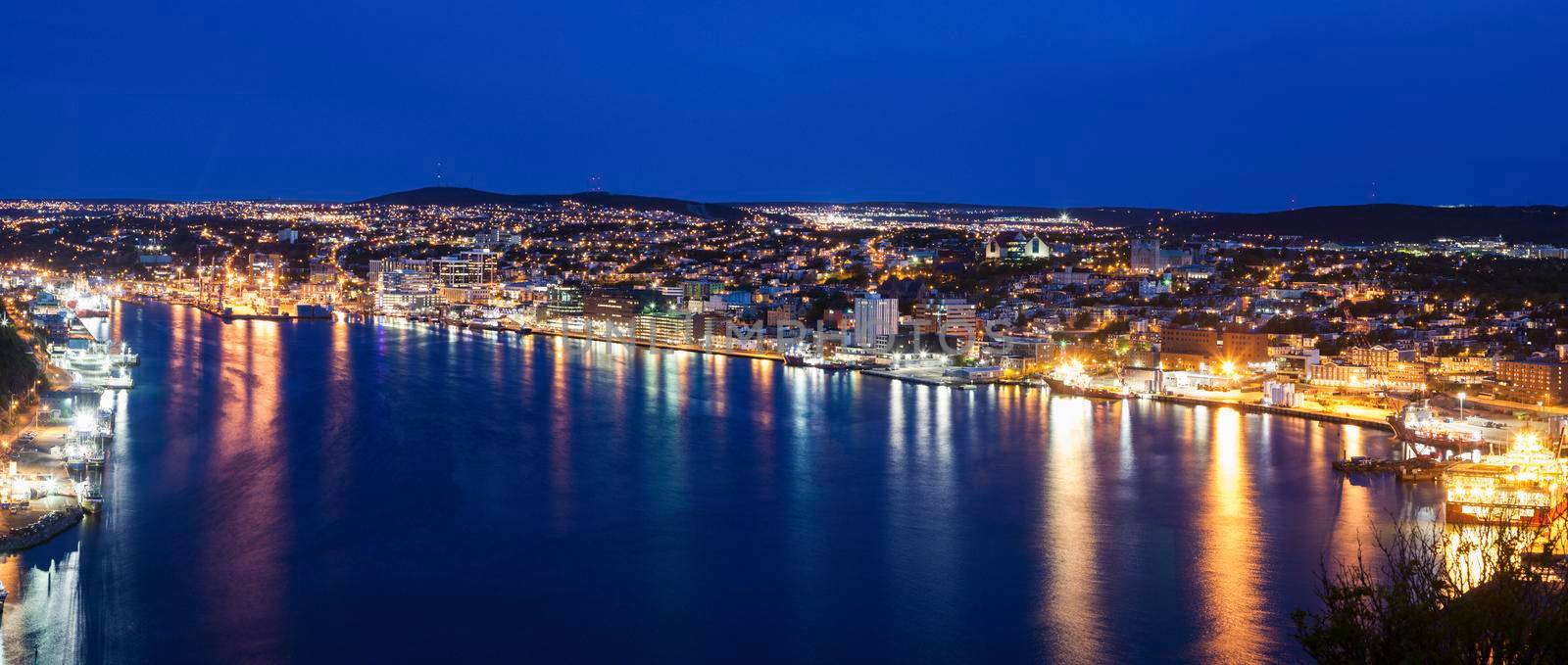 Panorama of St. John's at night by benkrut