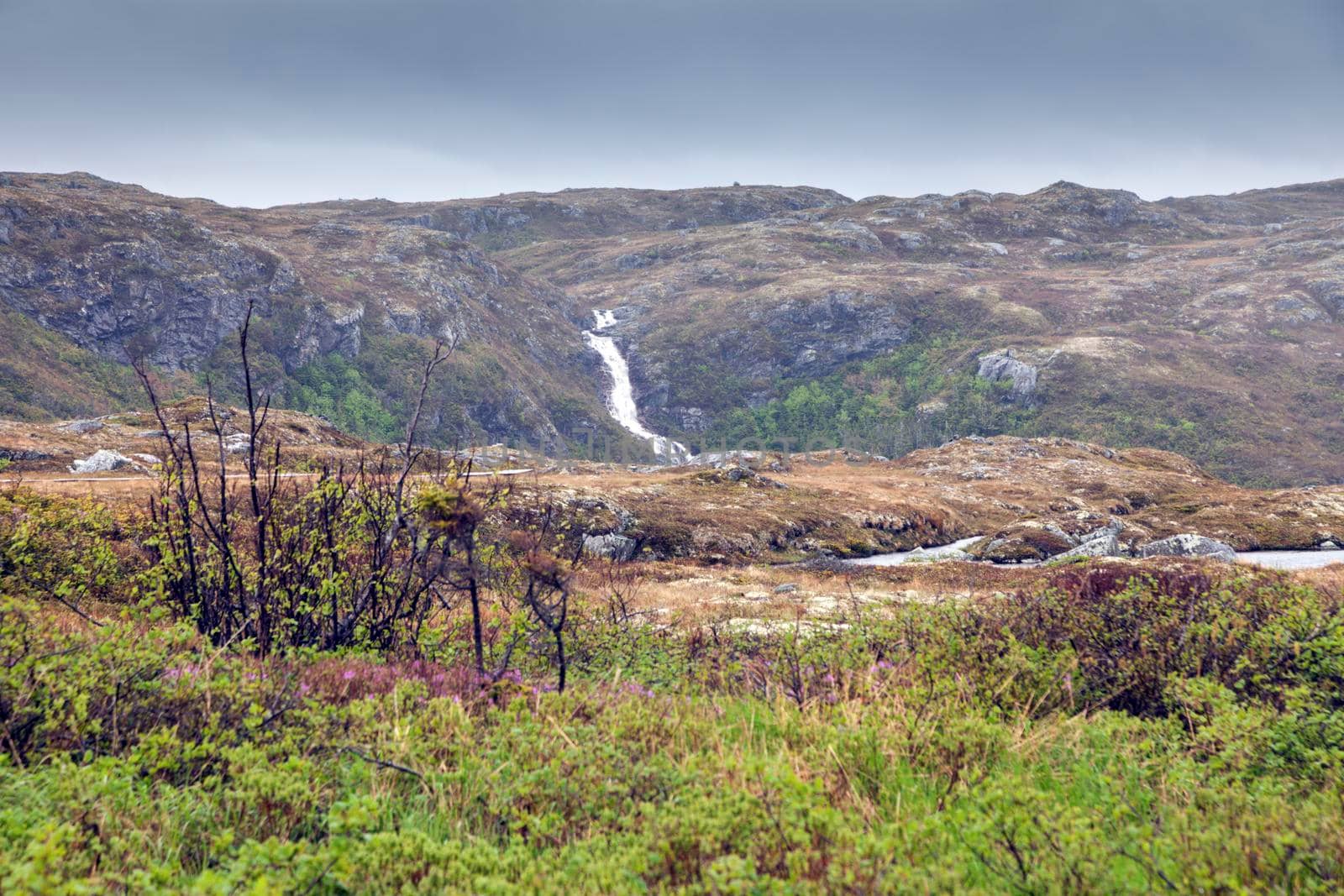 Waterfall in Rose Blanche area. St. John's, Newfoundland and Labrador, Canada.