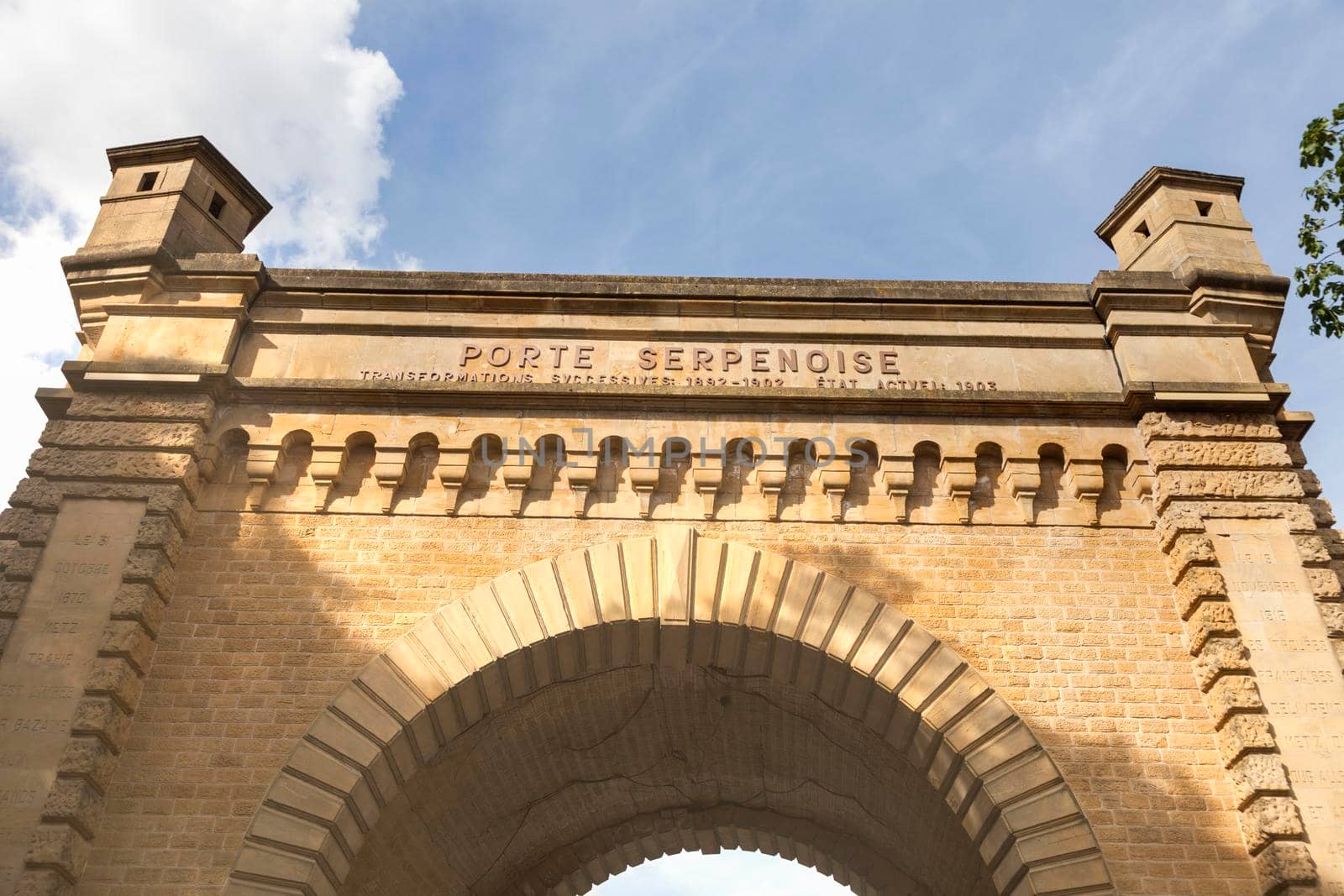 Porte Serpenoise in Metz. Metz, Grand Est, France.