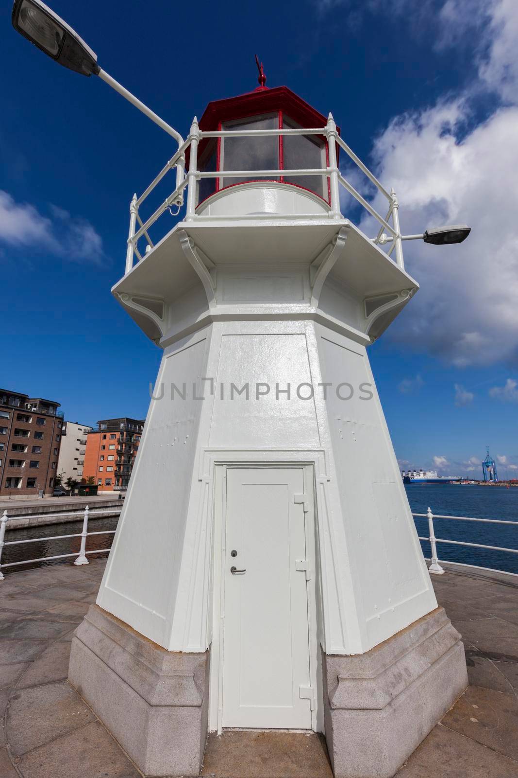 Lighthouse in Malmo. Malmo, Scania, Sweden.