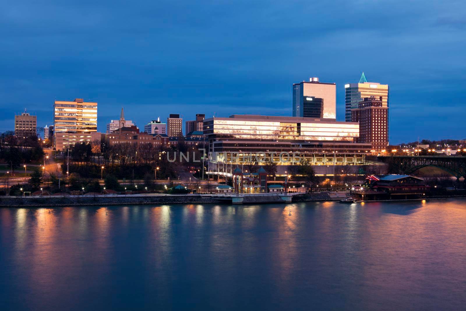 Downtown Knoxville at dawn. Knoxville, Tennessee, USA.