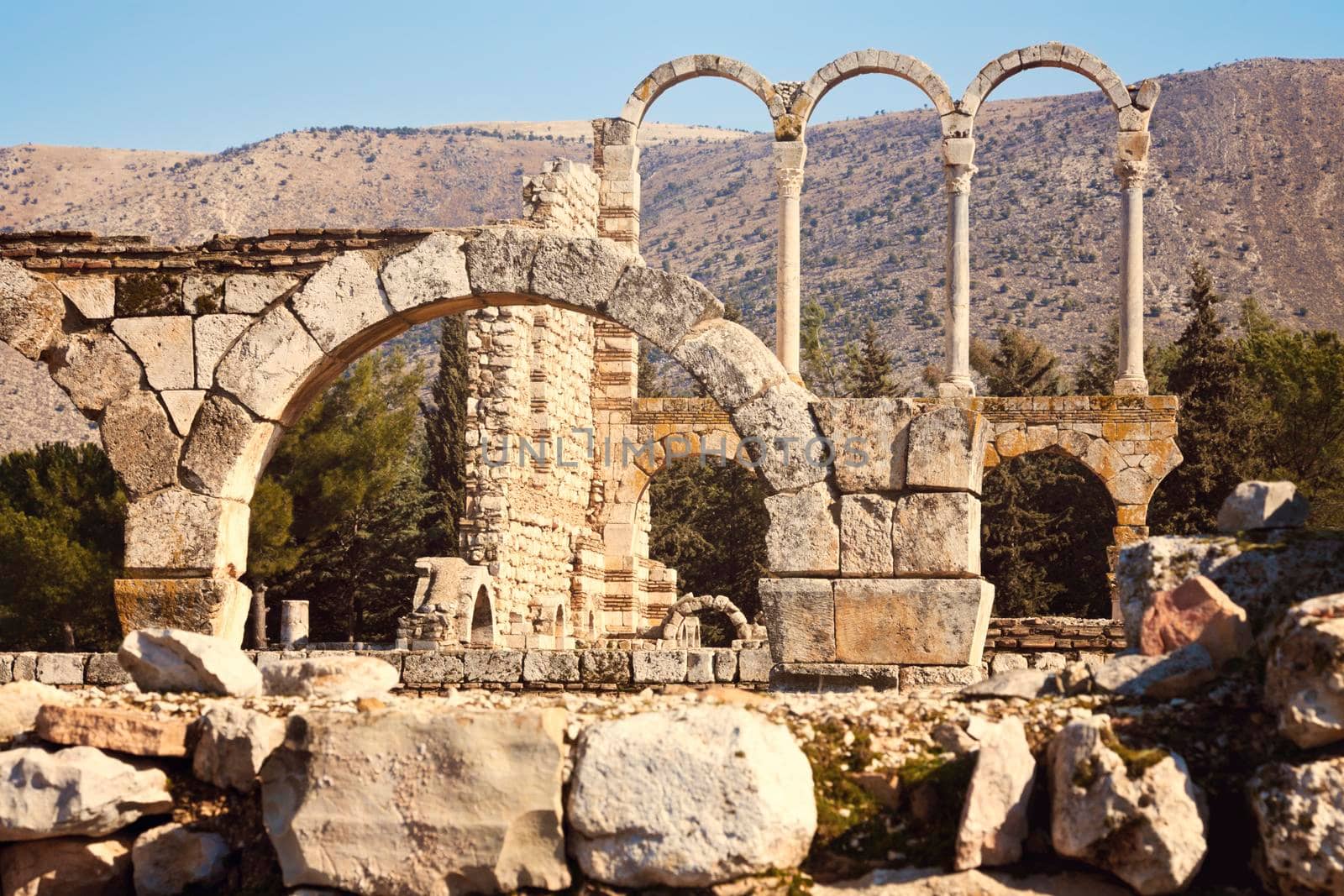 Anjar ruins in Lebanon. Anjar, Lebanon.