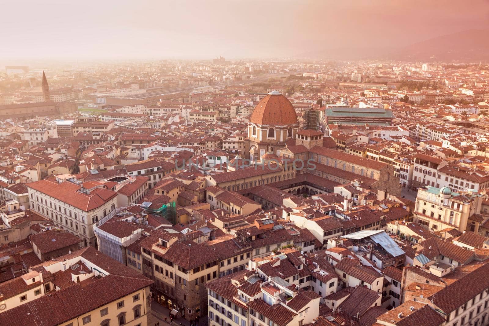 Aerial panorama of Florence . Florence, Tuscany, Italy