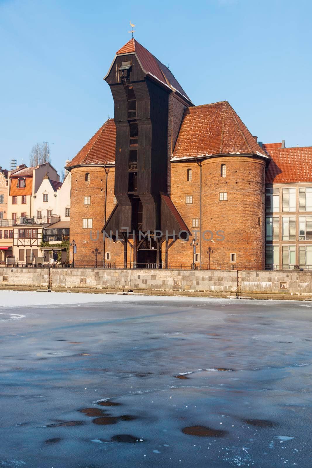 Historic crane (zuraw) in Gdansk. Gdansk, Pomerania, Poland.