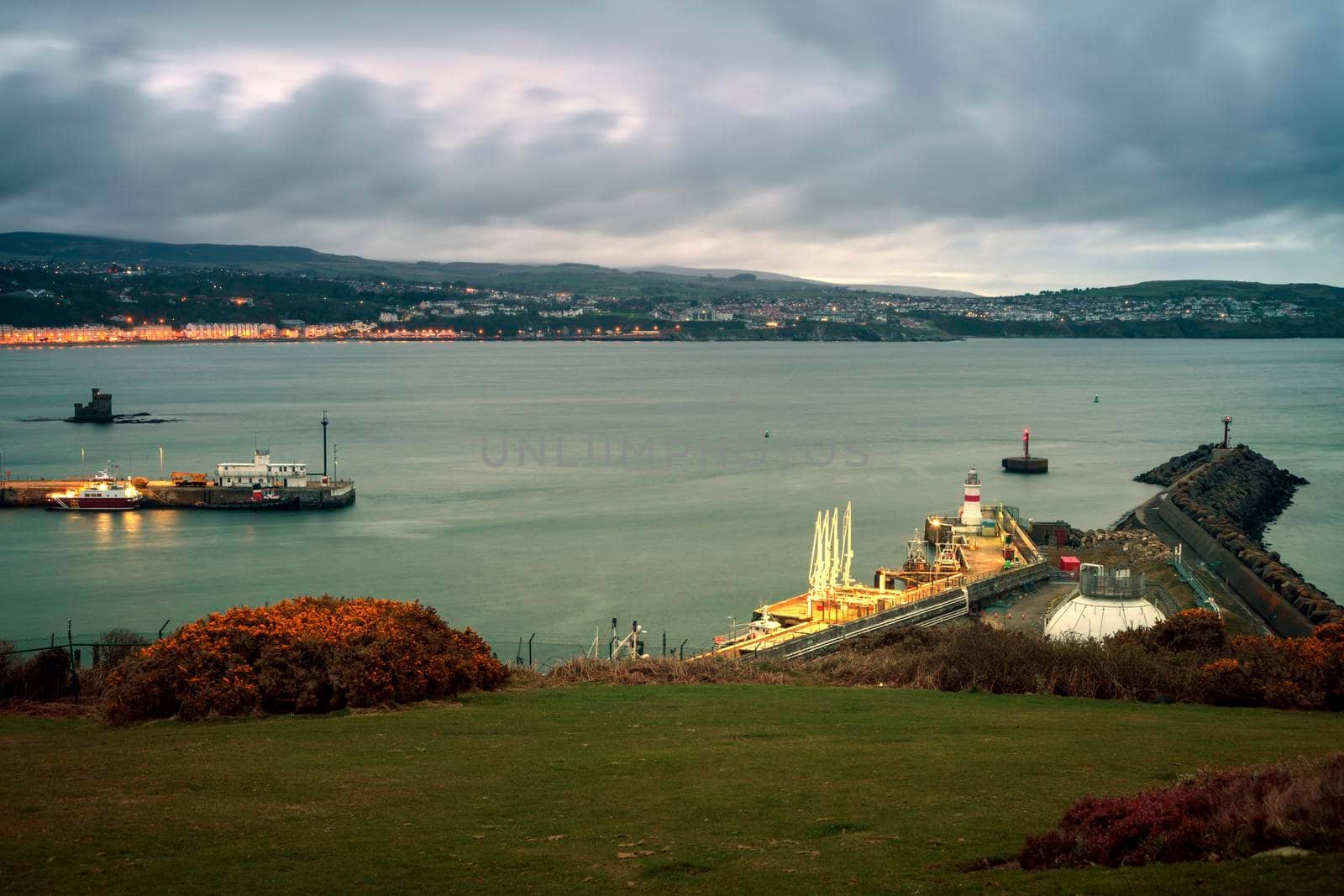 Panorama of Douglas on the Isle of Man. Douglas, Isle of Man.