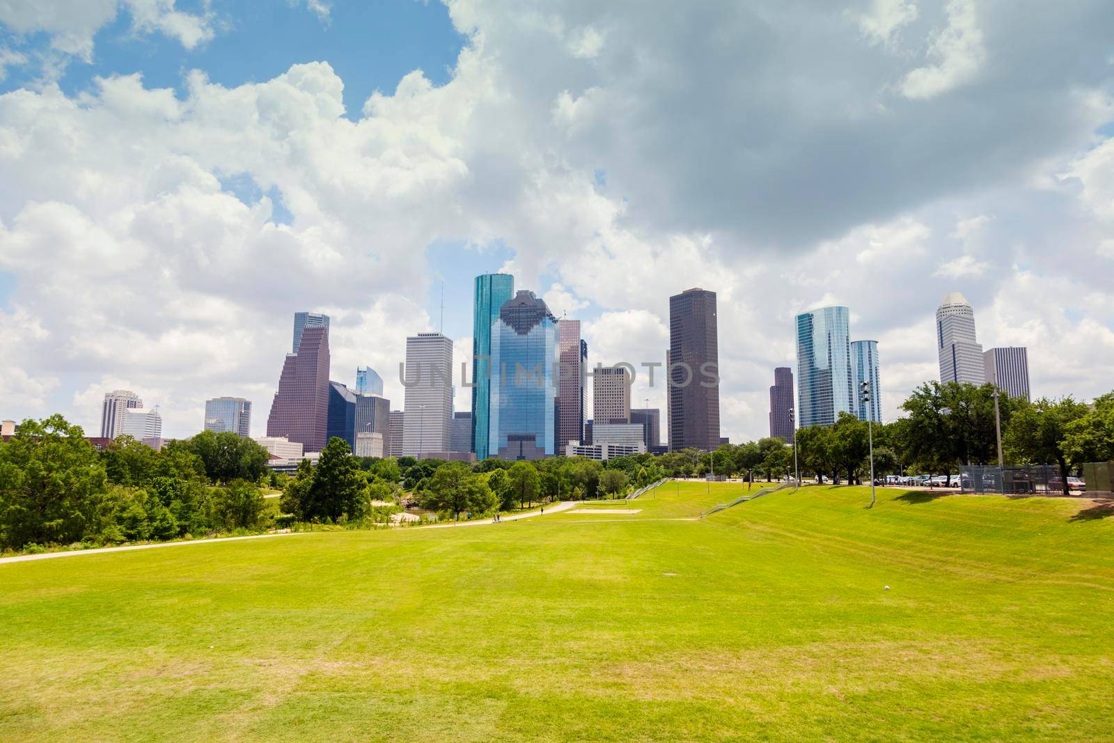 Panorama of Houston seen afternoon. Houston, Texas, USA.