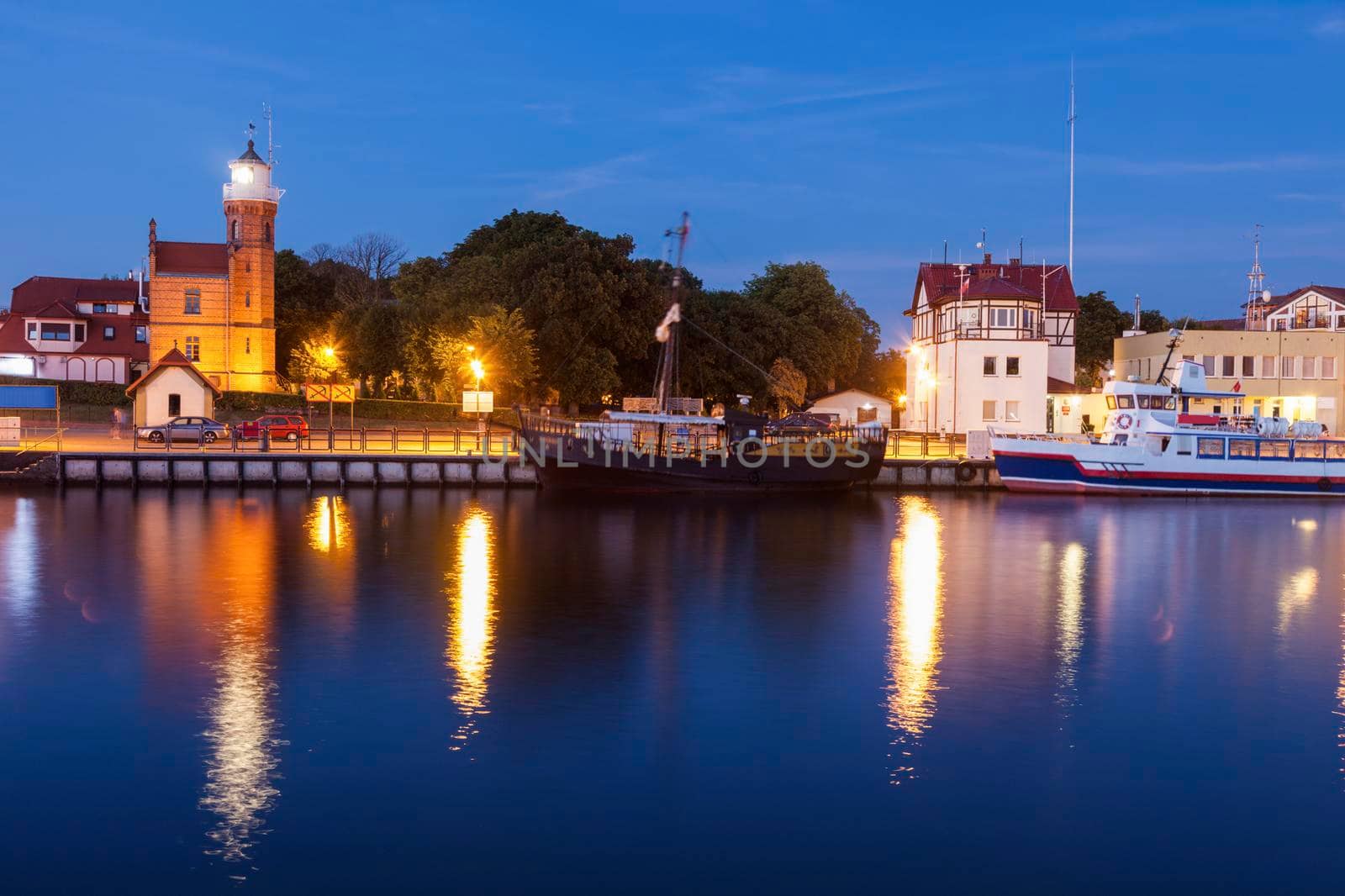 Lighthouse in Ustka. Ustka, Pomerania, Poland.