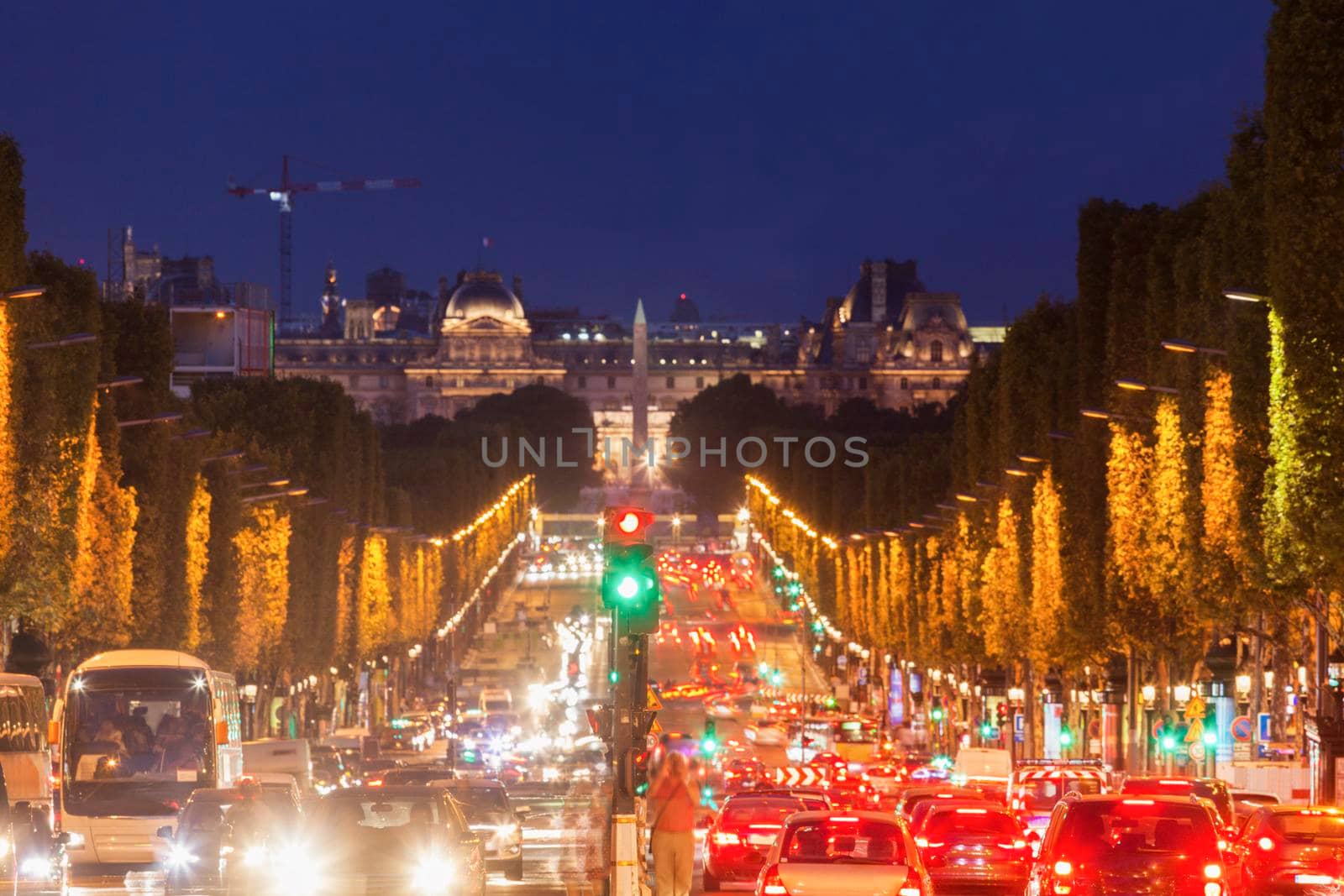 Champs-Elysees in Paris. Paris, Ile-de-France, France.