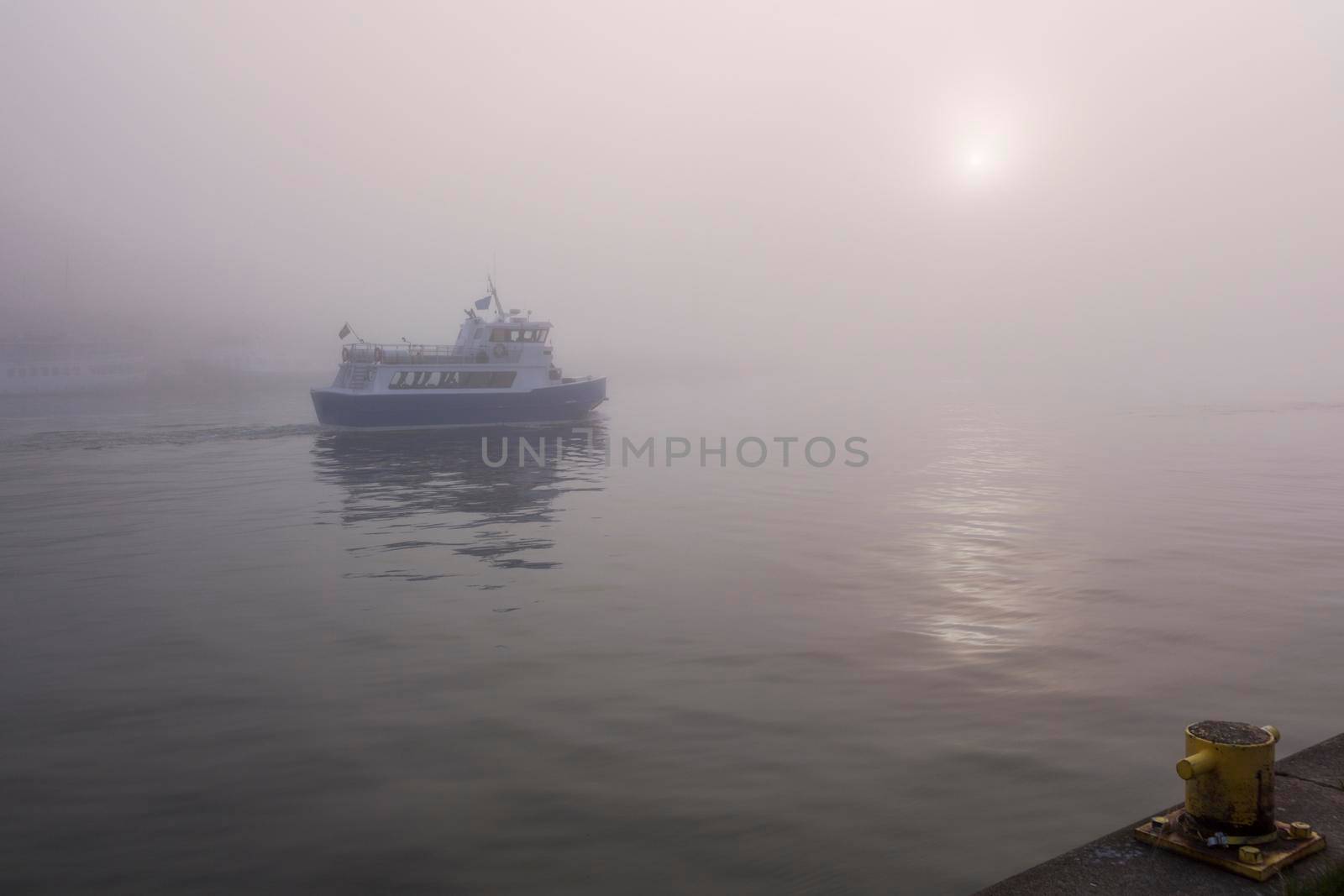 Stockholm in fog. Stockholm, Sodermanland and Uppland, Sweden.