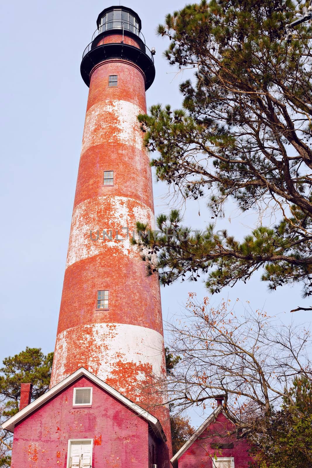 Assateague Lighthouse in Virginia. Assateague Island, Virginia, USA.