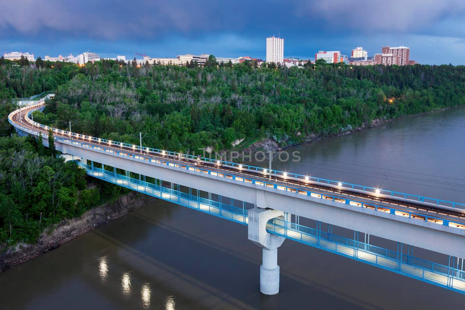 Train bridge in Edmonton. Edmonton, Alberta, Canada