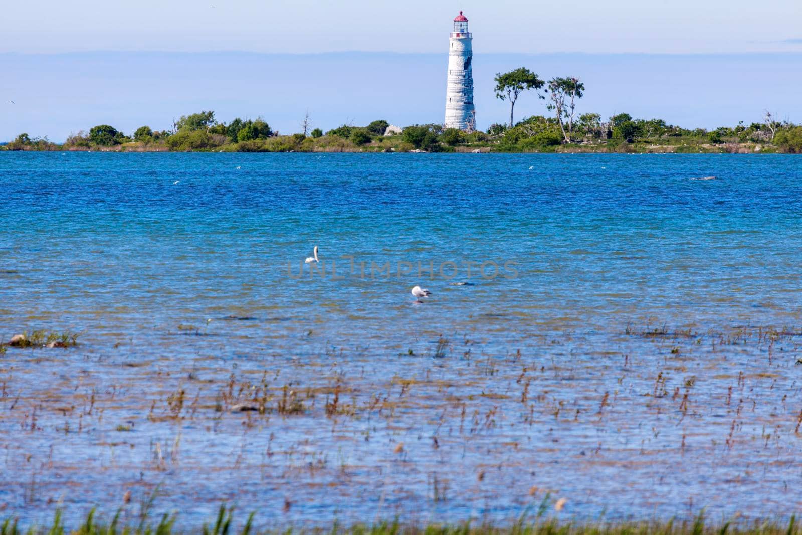 Nottawasaga Island Lighthouse by Lake Huron. Ontario, Canada.