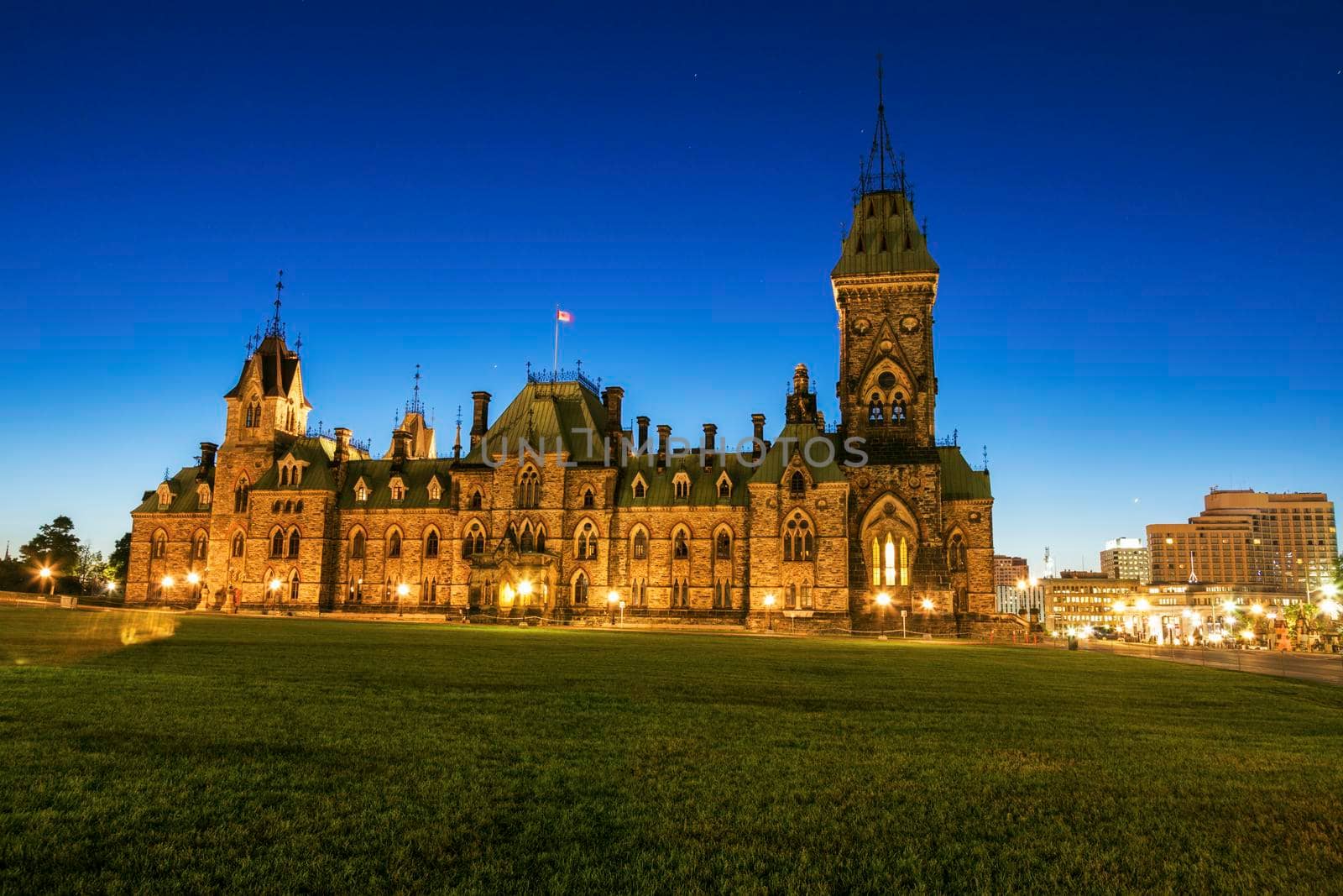 East Block of Canadian Parliament Building in Ottawa. Ottawa, Ontario, Canada.