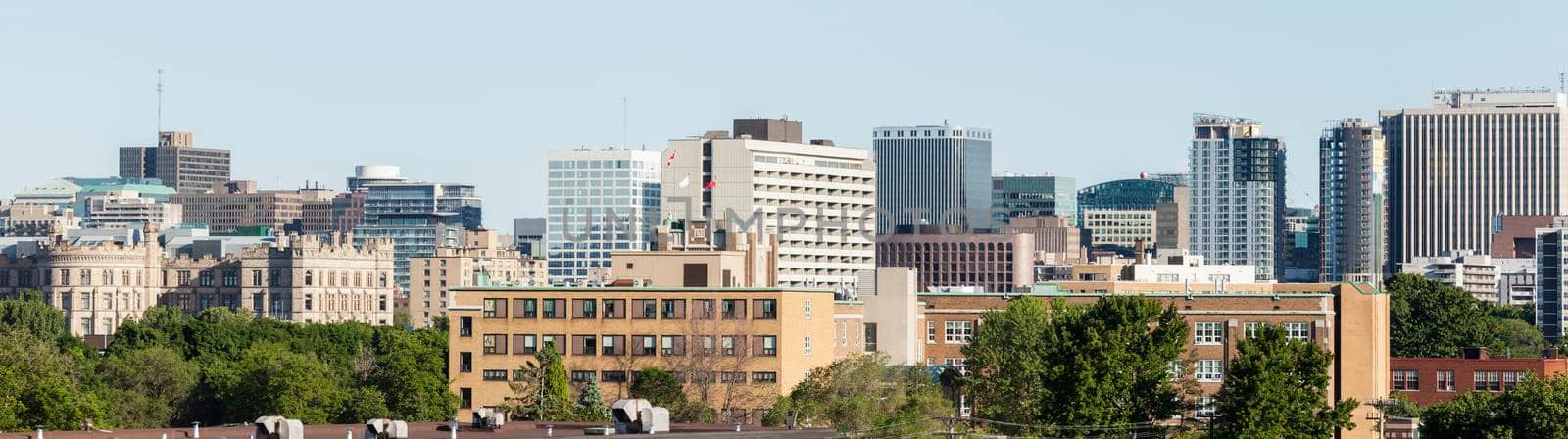 Architecture of Ottawa - panoramic view. Ottawa, Ontario, Canada.