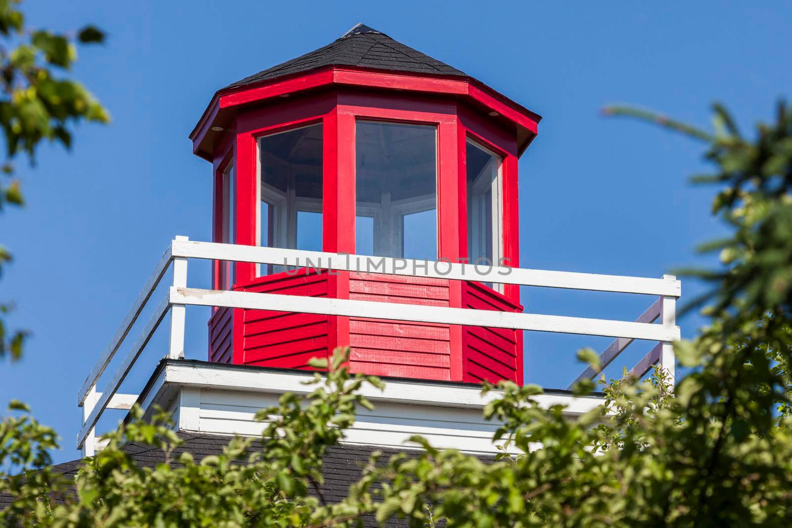 Burntcoat Head Lighthouse in the Bay of Fundy. Nova Scotia, Canada.
