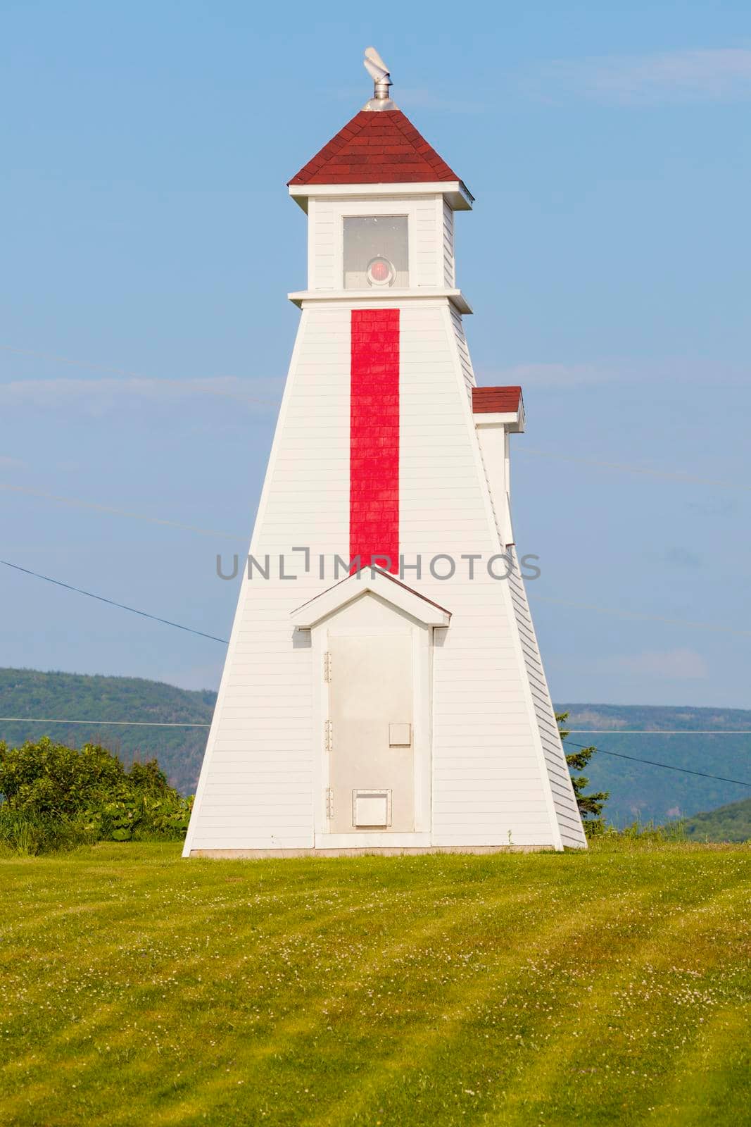 Caveau Point Range Rear Lighthouse. Cheticamp, Nova Scotia, Canada.
