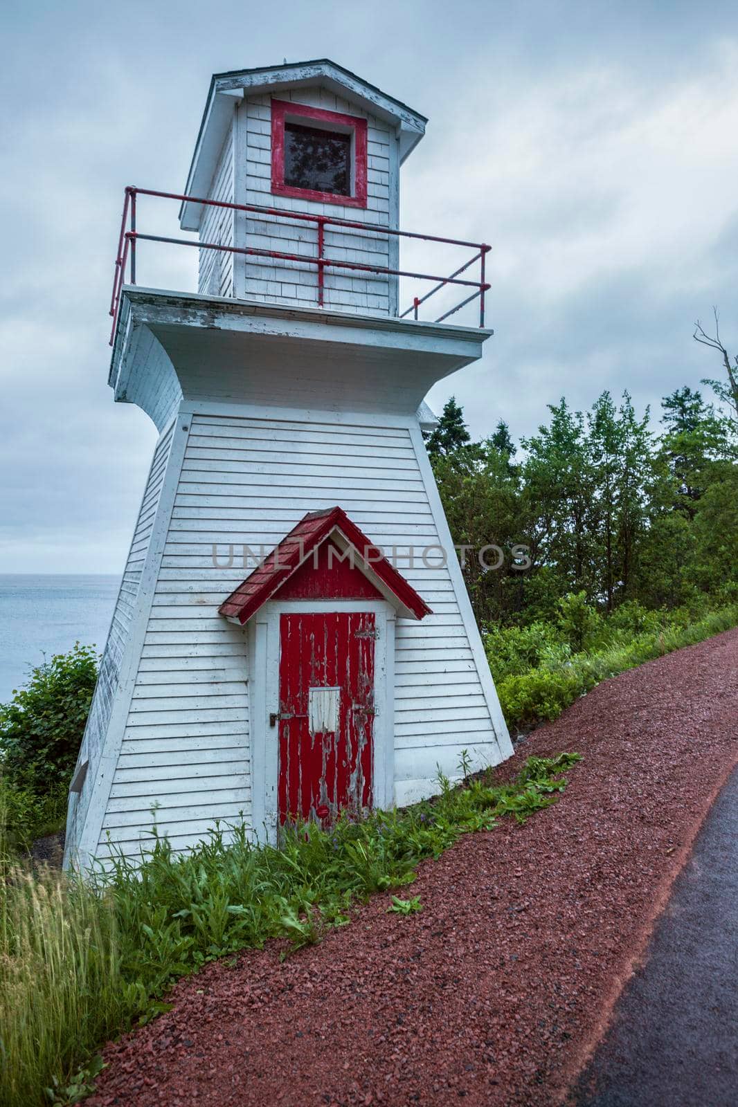 Wallace Harbour Front Range Lighthouse in Nova Scotia. Nova Scotia, Canada.