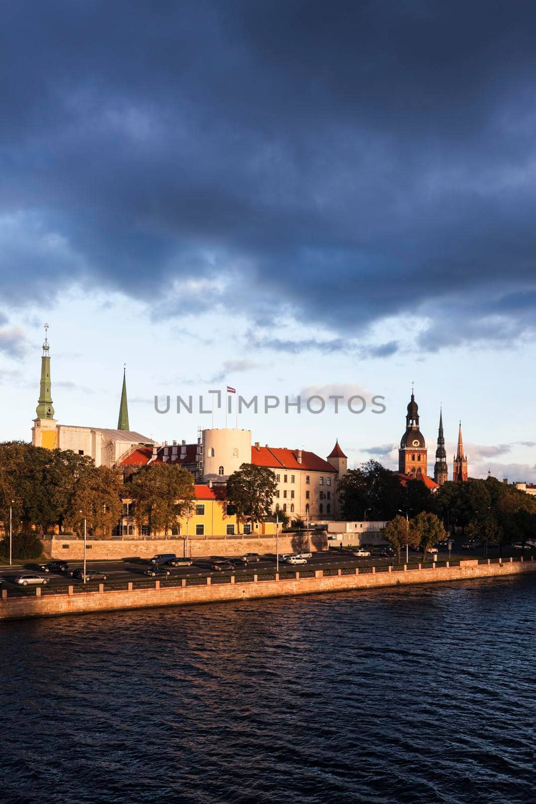 Riga panorama accross River Daugava. Riga, Latvia.