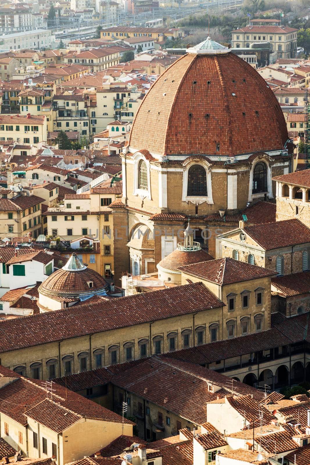 The Basilica di San Lorenzo (Basilica of St Lawrence) in Florence. Florence, Tuscany, Italy.