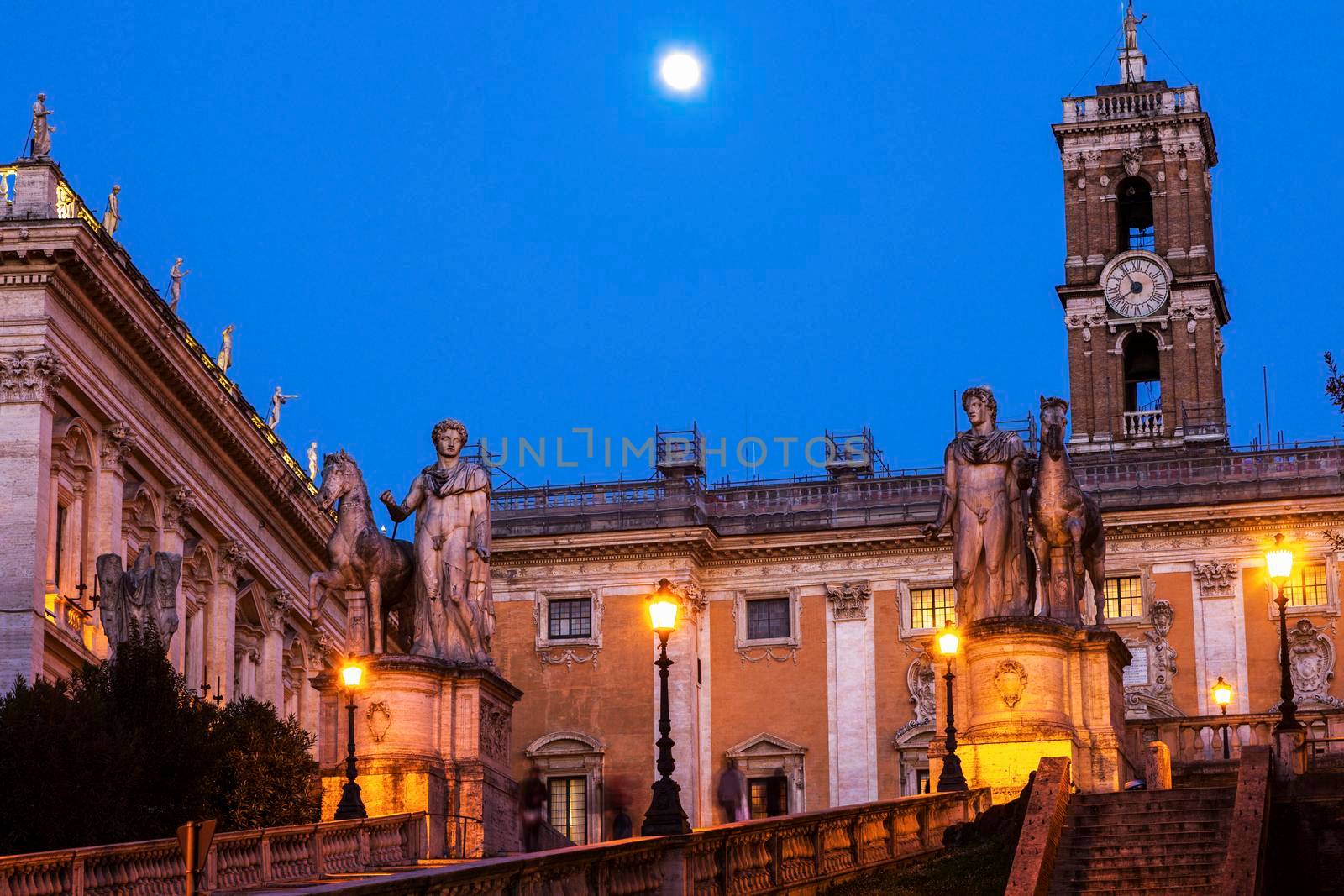 Rome City Hall at night. Rome, Lazio, Italy.