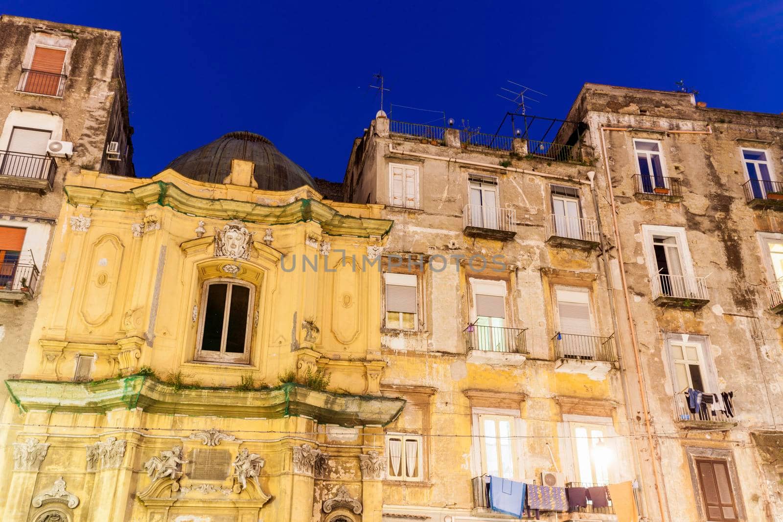 Colorful architecture of Naples. Naples, Campania, Italy