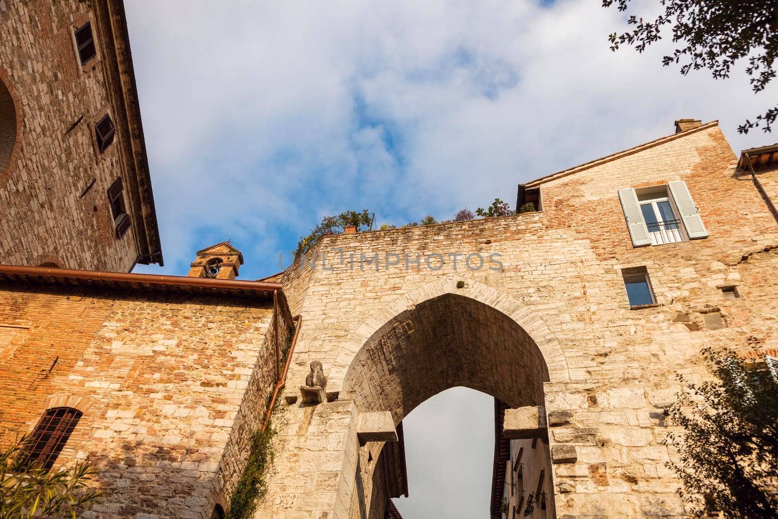 Arch gate in Perugia. Perugia, Umbria, Italy. 