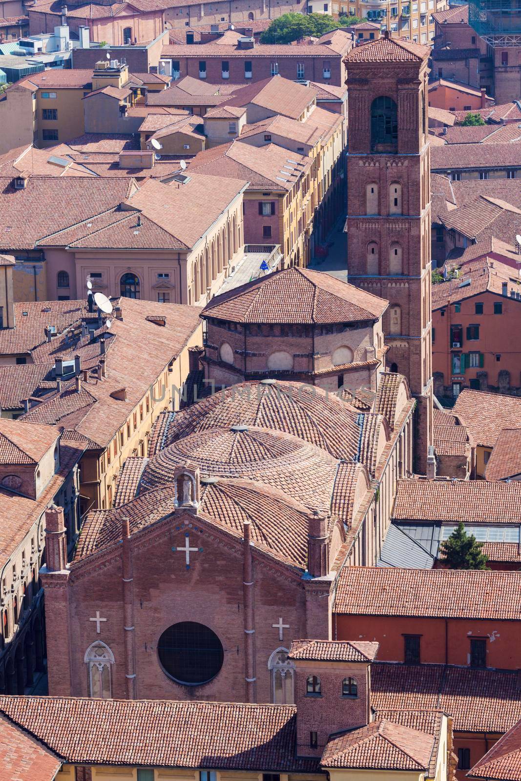 Architecture of Bologna - aerial photo. Bologna, Emilia-Romagna, Italy. 