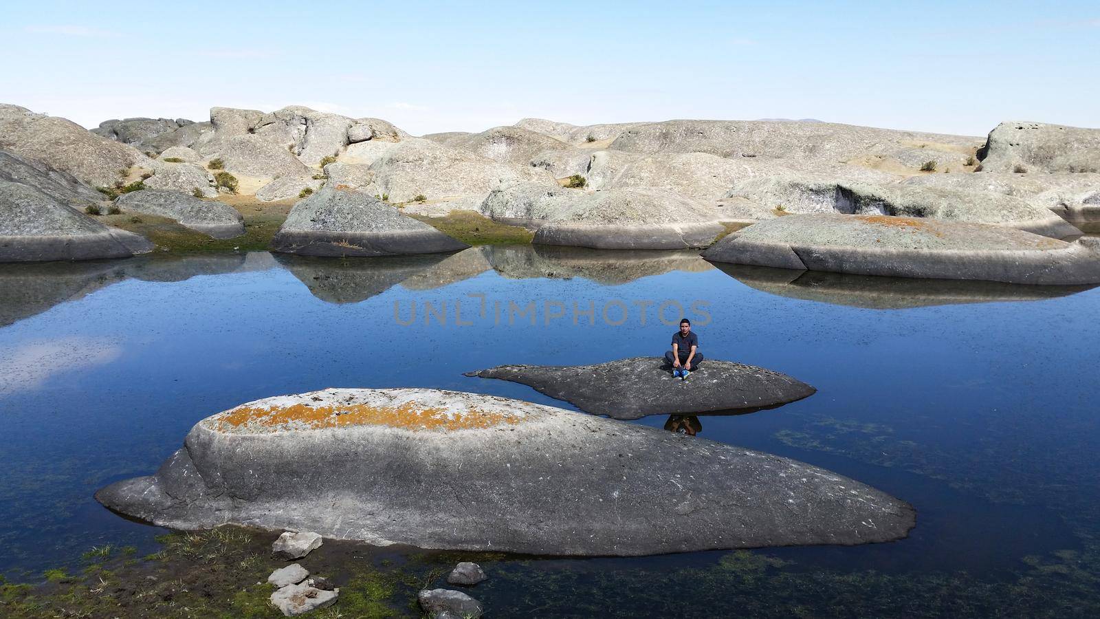 Lake in Marcahuasi, travel and tourism in the mountains of Lima - Peru