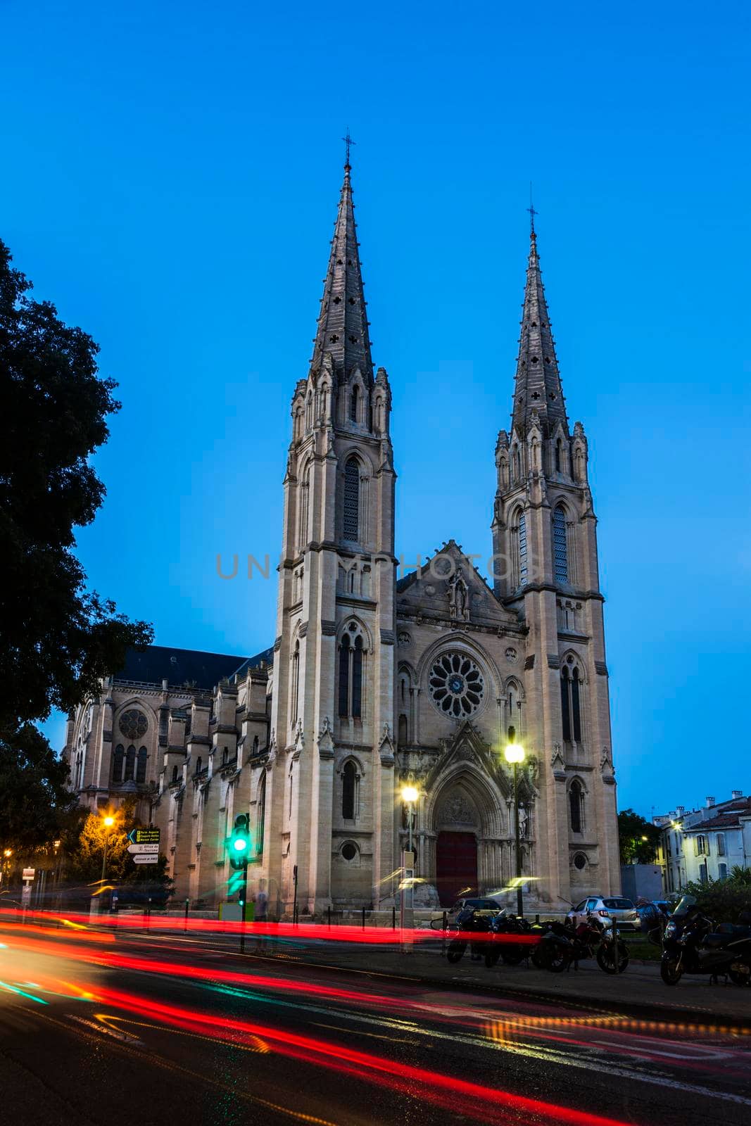 Saint-Baudile Church in Nimes. Nimes, Occitanie, France.